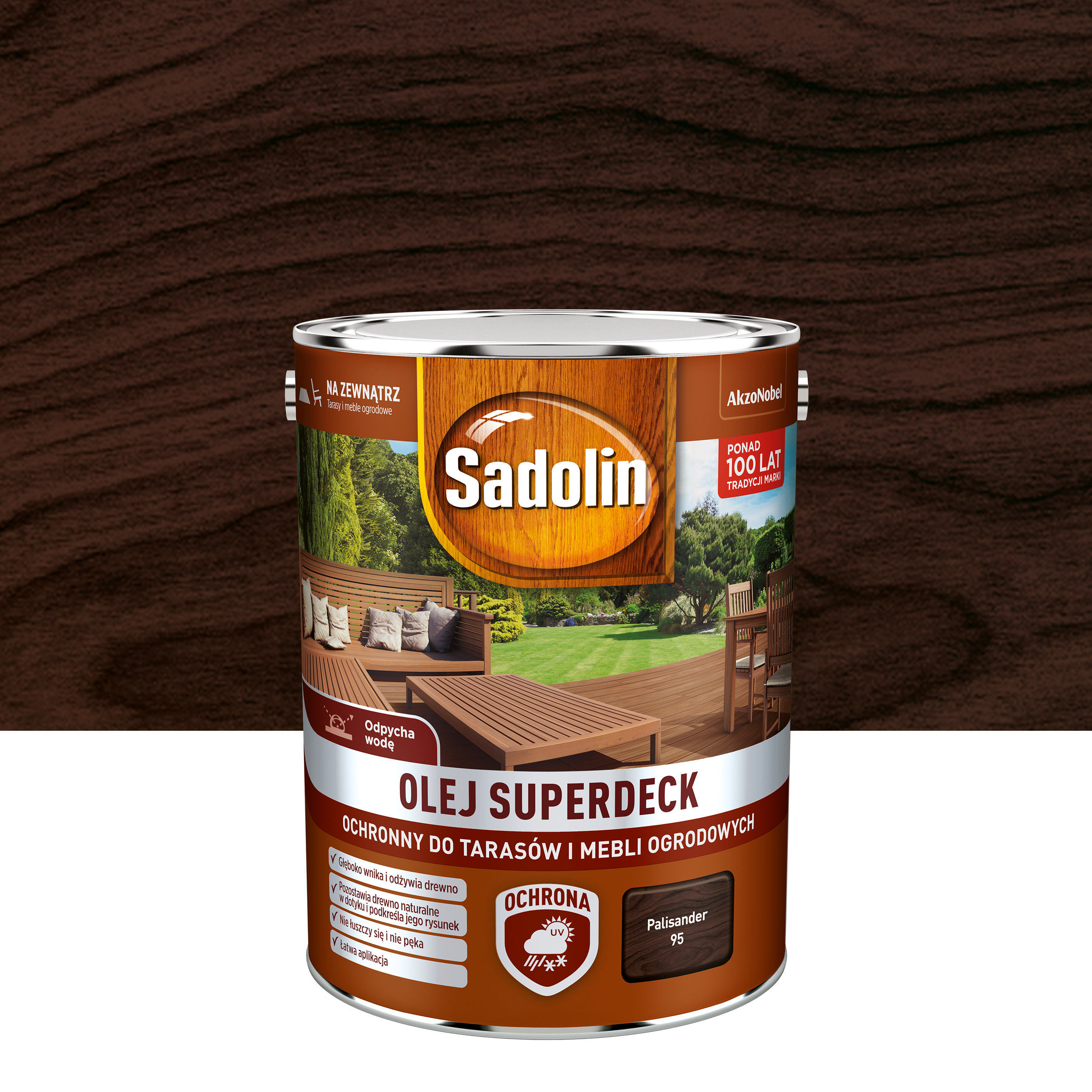 Olej do drewna na zewnątrz  palisander Superdeck 5l Sadolin