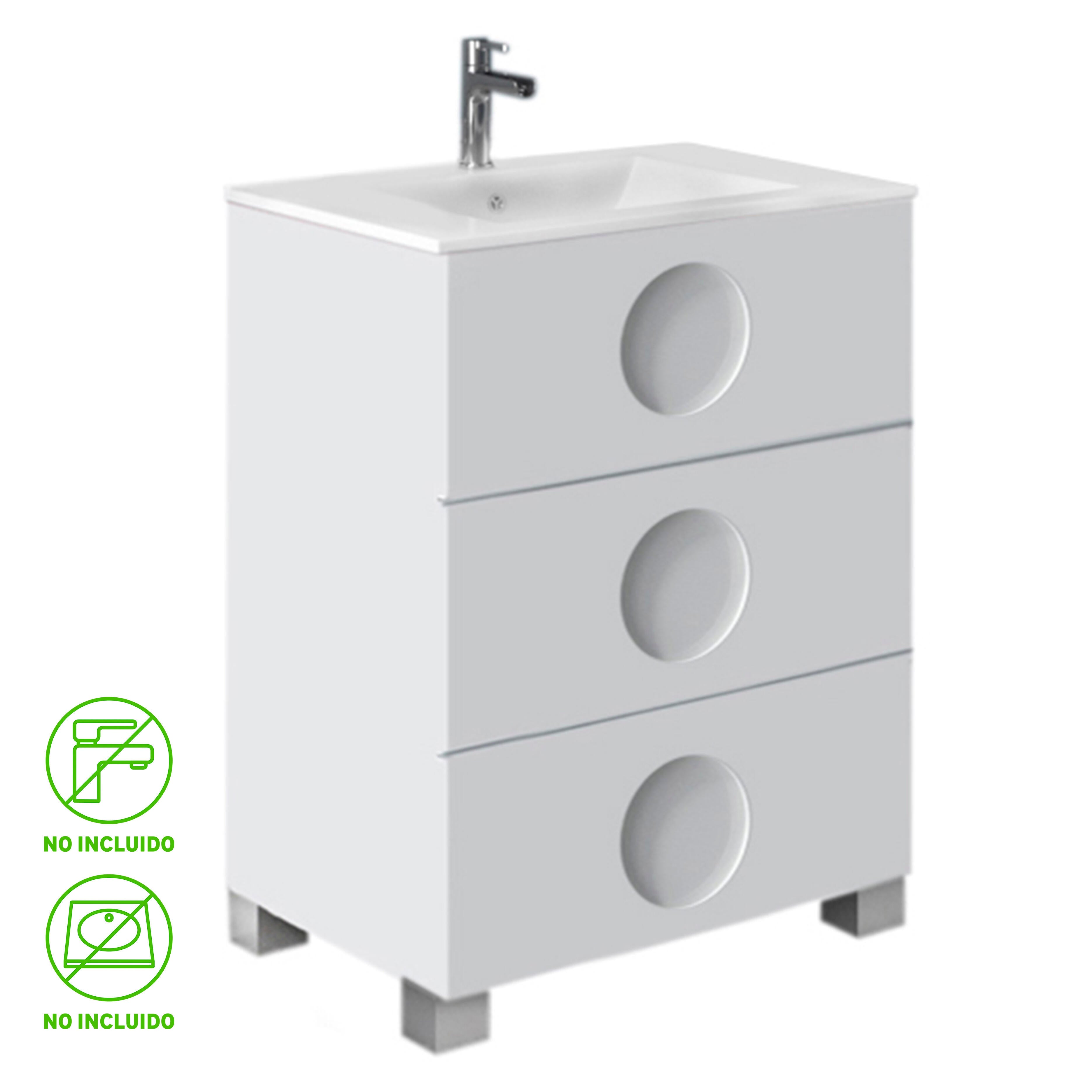 Mueble de baño sphere blanco 60x45 cm (lavabo no incluido)