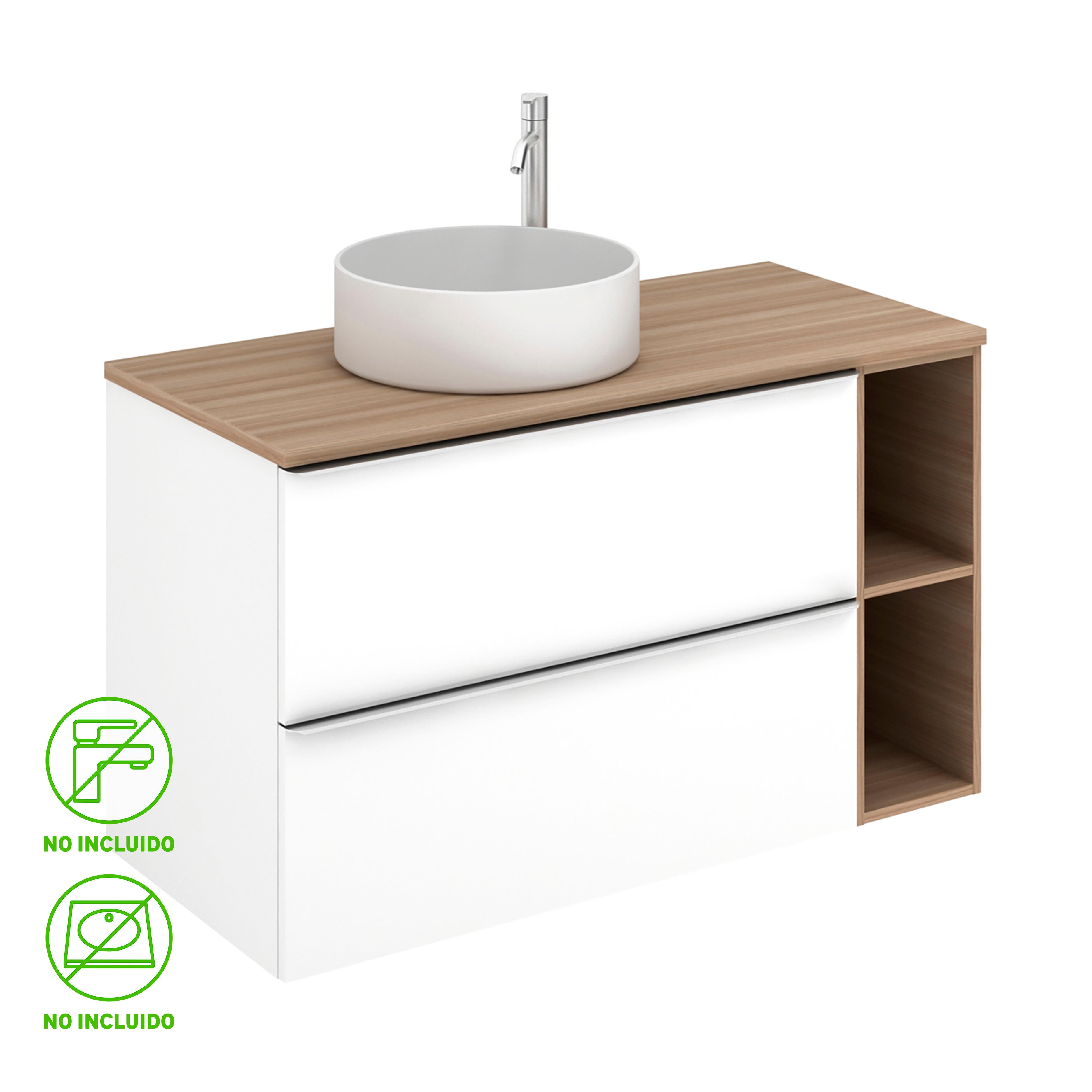 Mueble de baño komplett blanco 100x45 cm