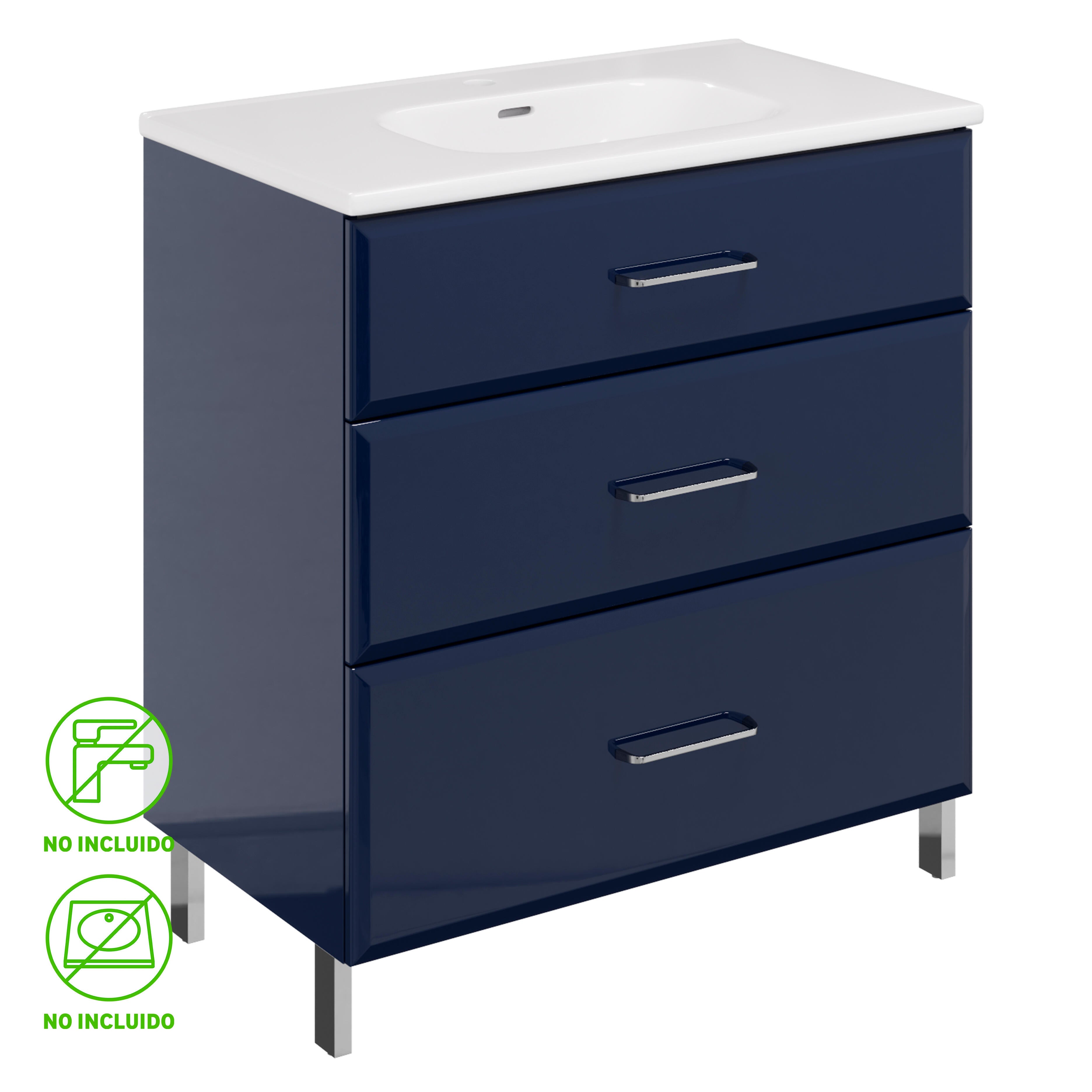 Mueble de baño opale2 azul 79.5x45.2 cm (lavabo no incluido)
