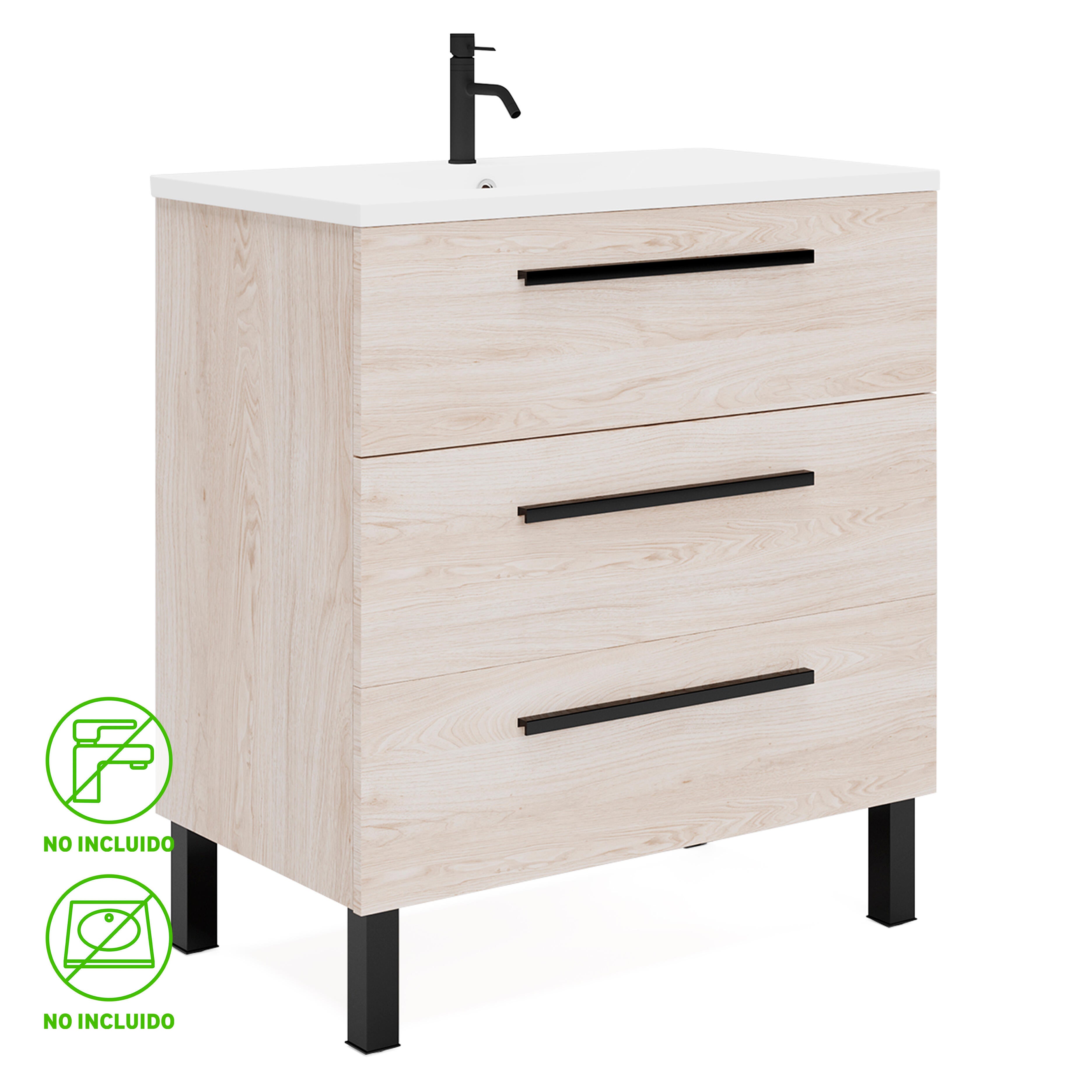 Mueble de baño madrid marrón 70x45 cm