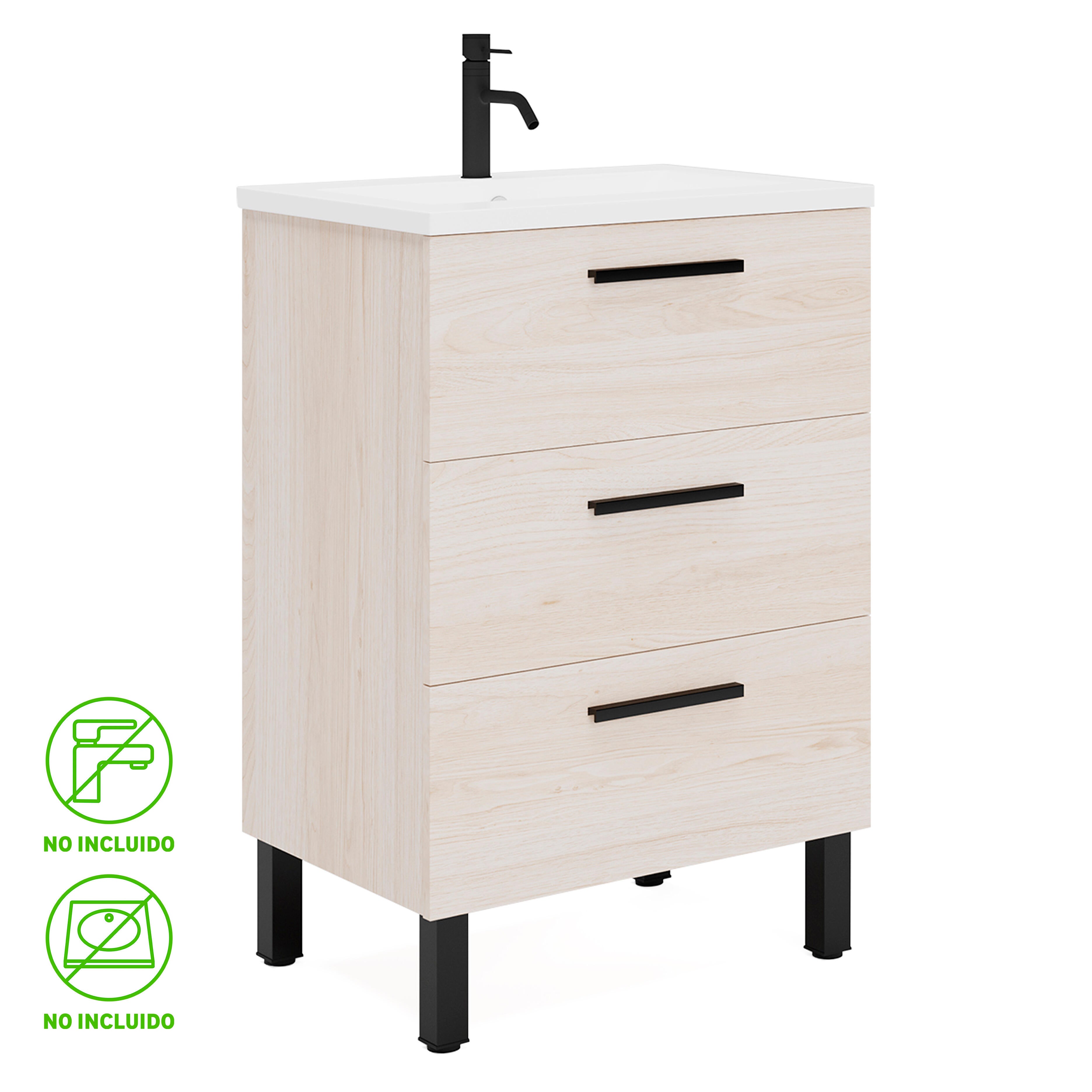 Mueble de baño madrid marrón 60x39 cm