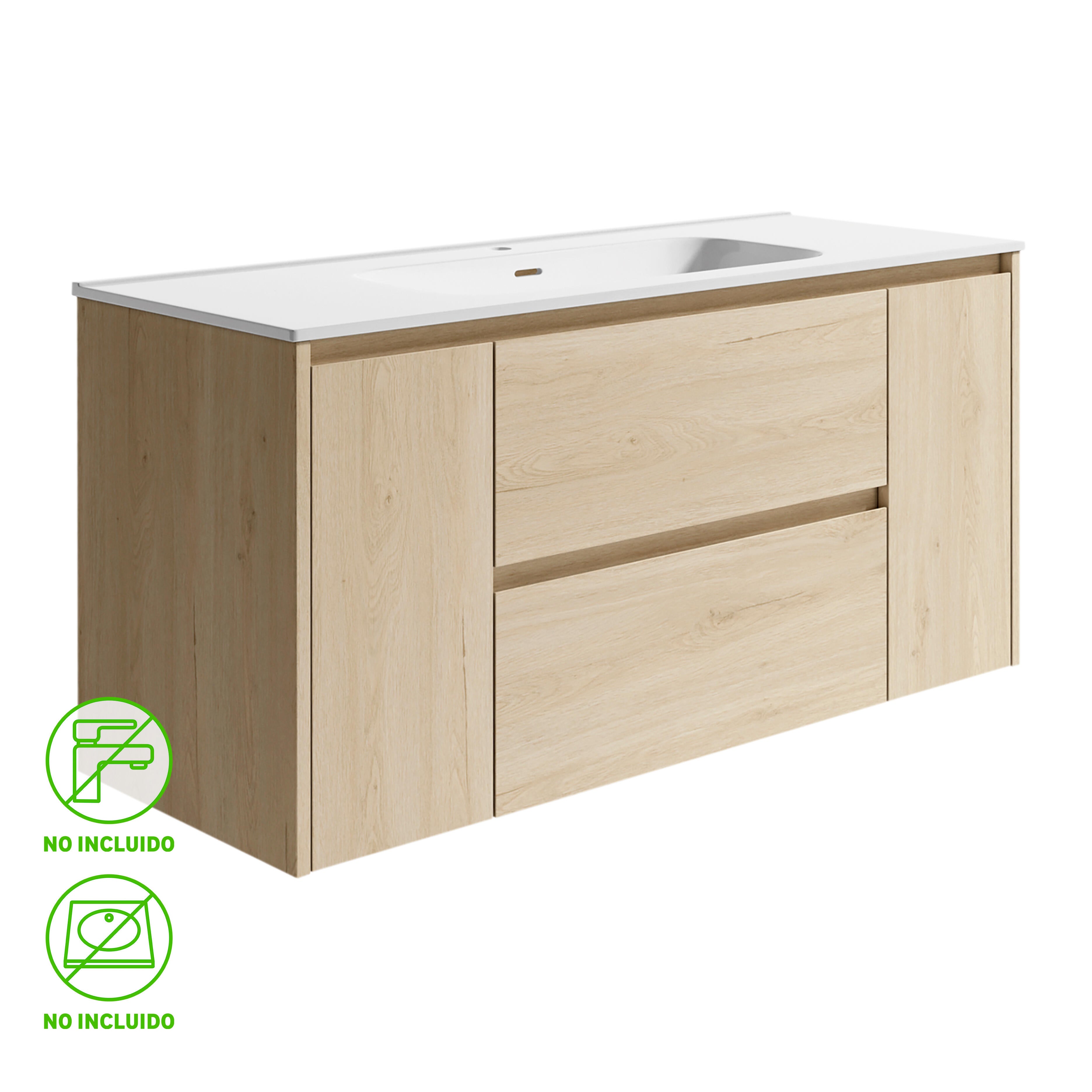 Mueble de baño moon roble 120x48 cm (lavabo no incluido)
