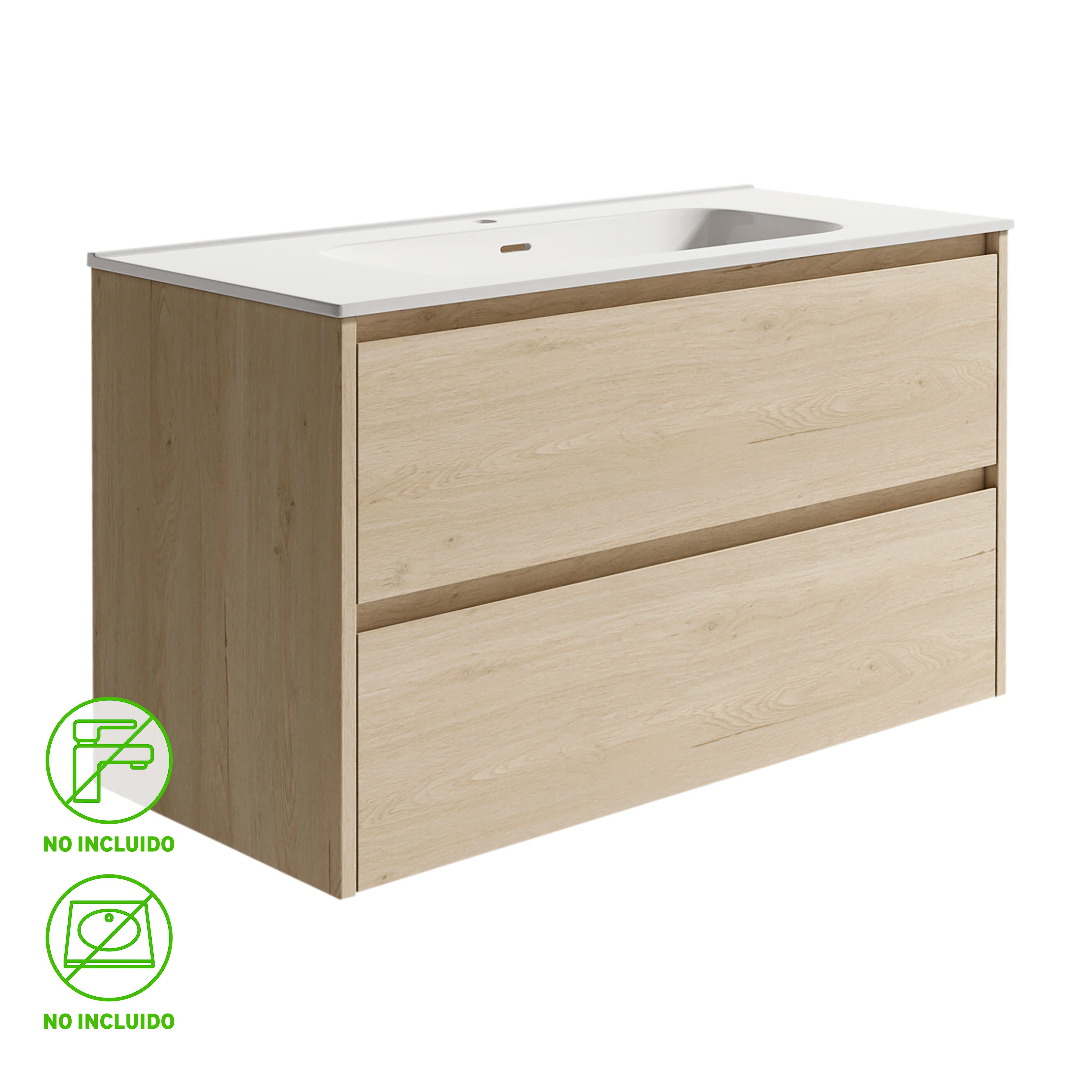 Mueble de baño Moon roble 100x48 cm (lavabo no incluido) - 6