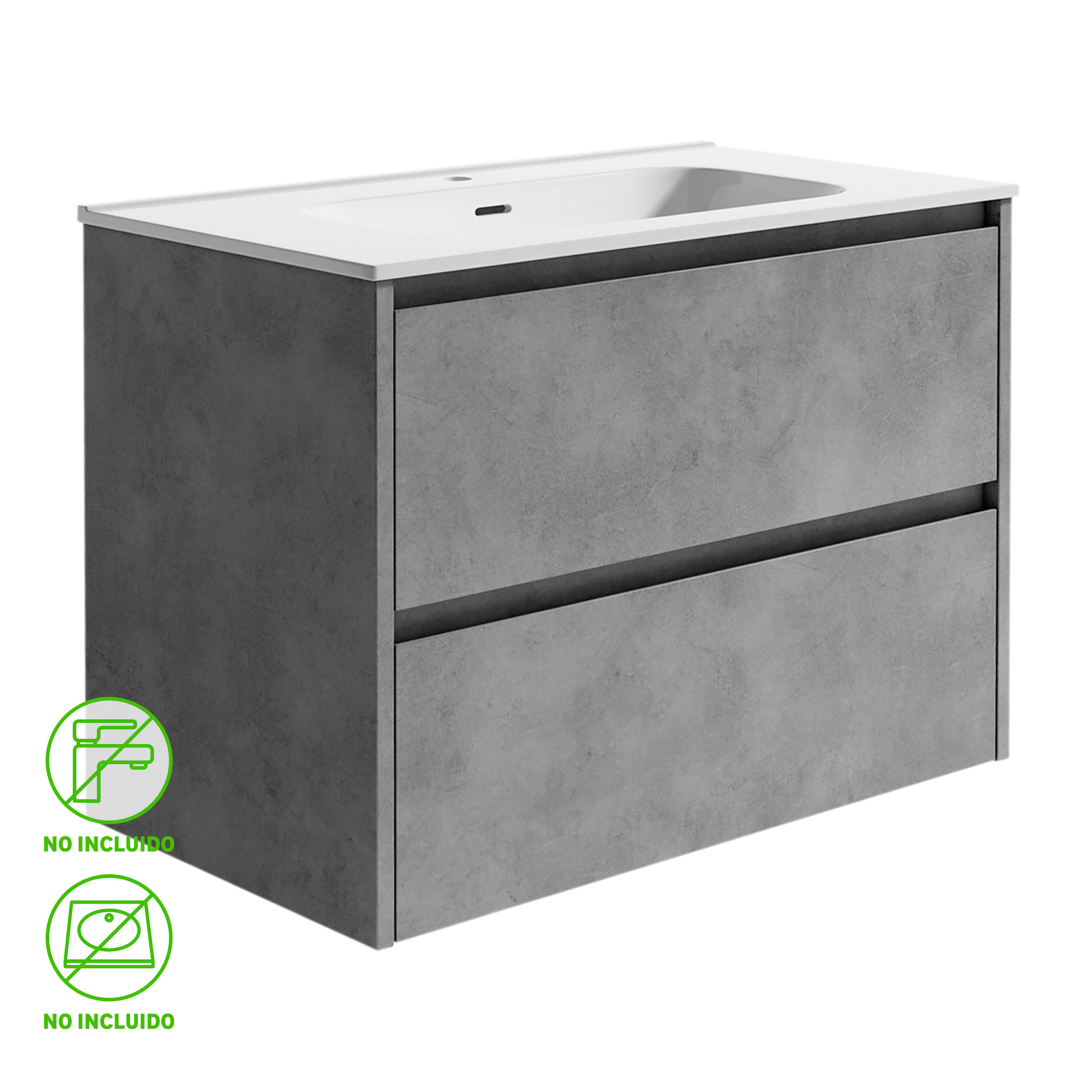 Mueble de baño moon hormigón 80x48 cm (lavabo no incluido)