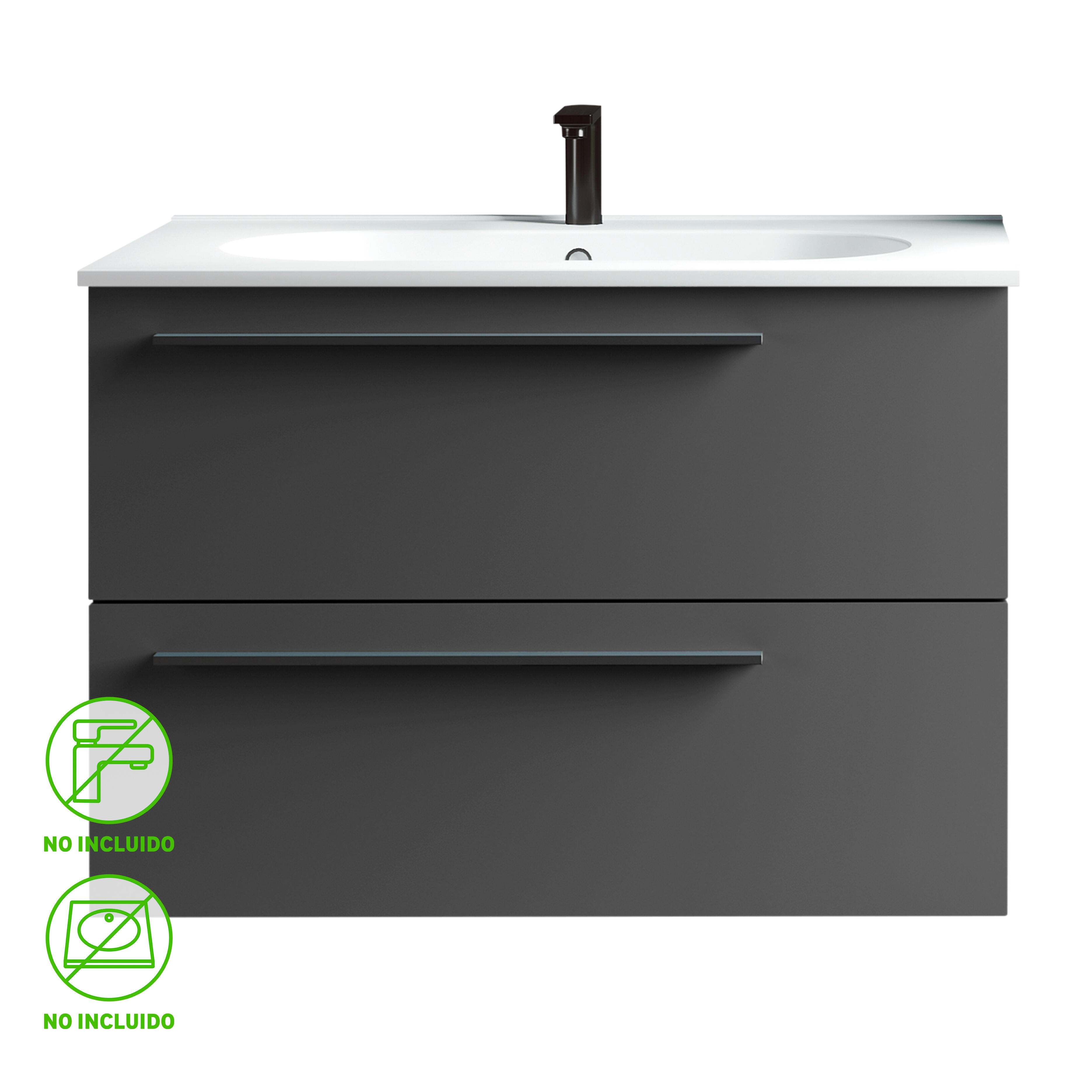 Mueble de baño mia antracita 80x45 cm