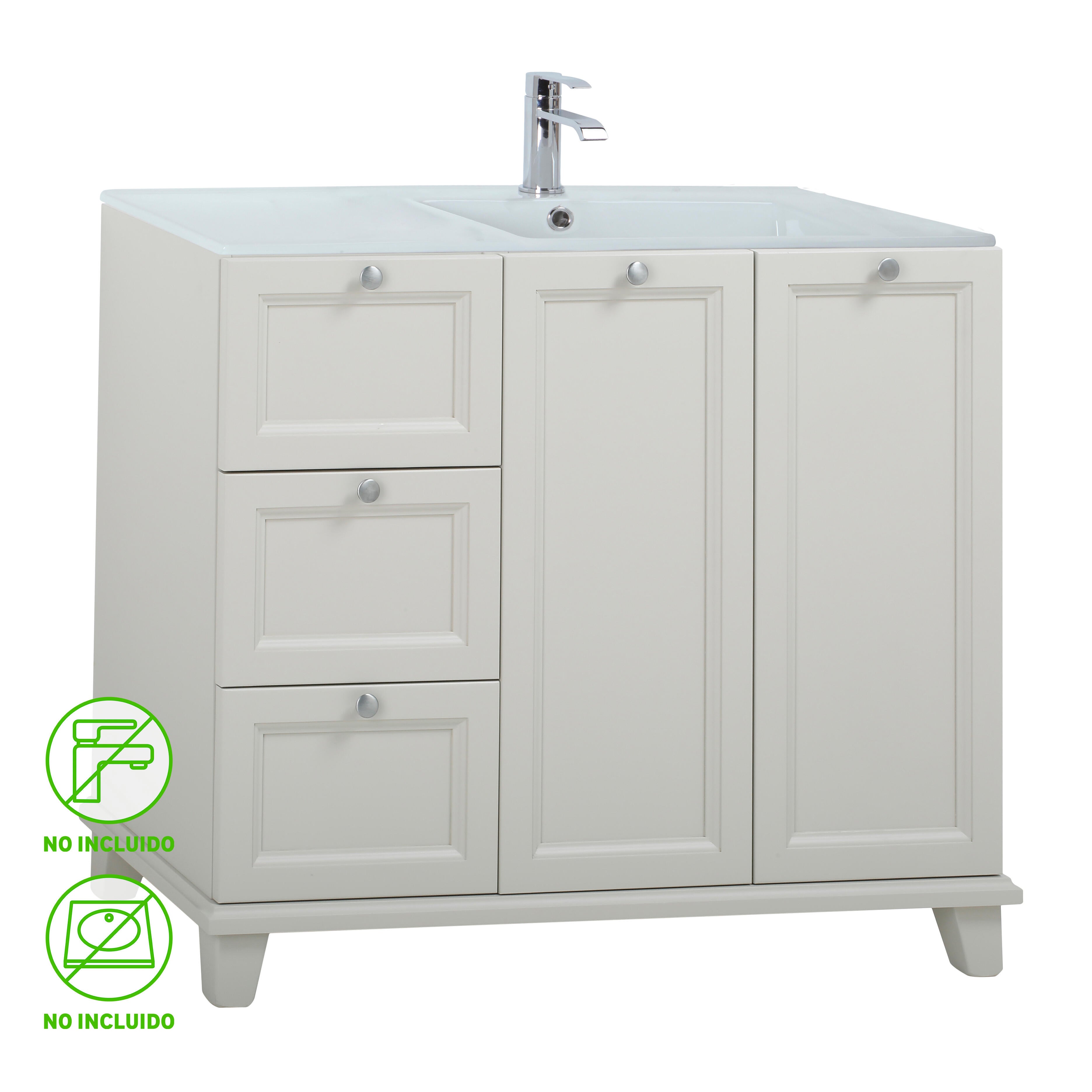 Mueble de baño unike blanco 105x45 cm (lavabo no incluido)