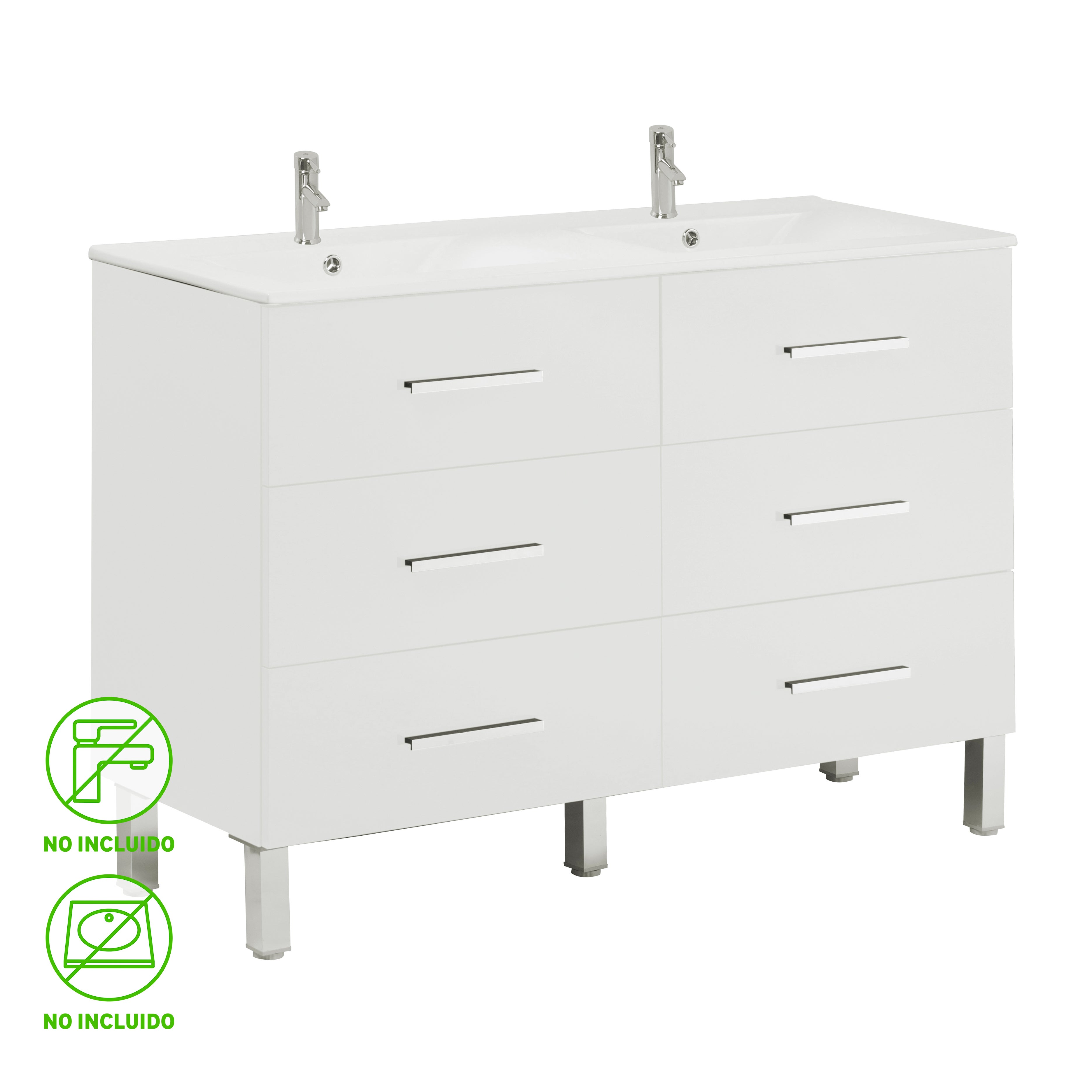 Mueble de baño madrid blanco 120x45 cm