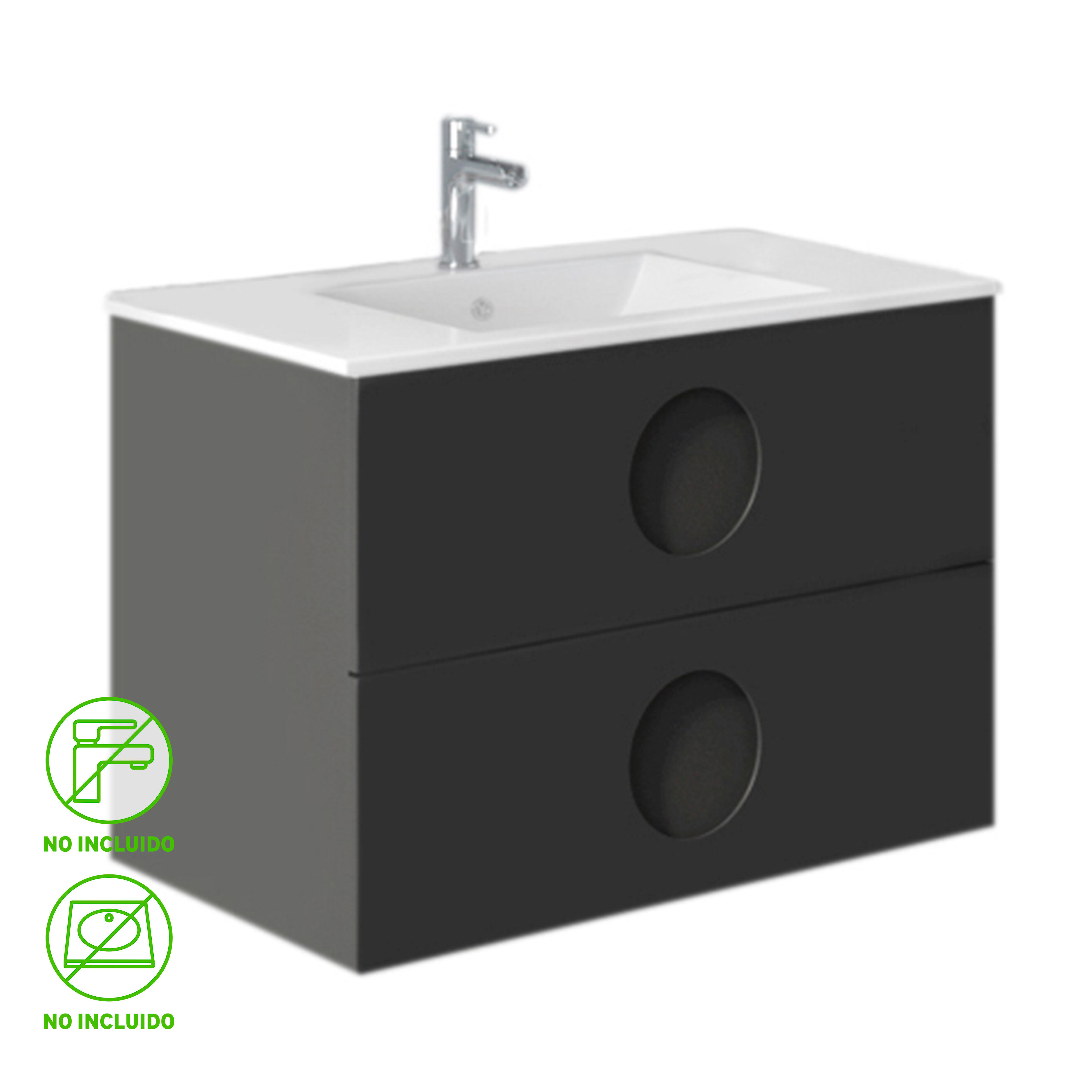 Mueble de baño sphere grafito 80x45 cm