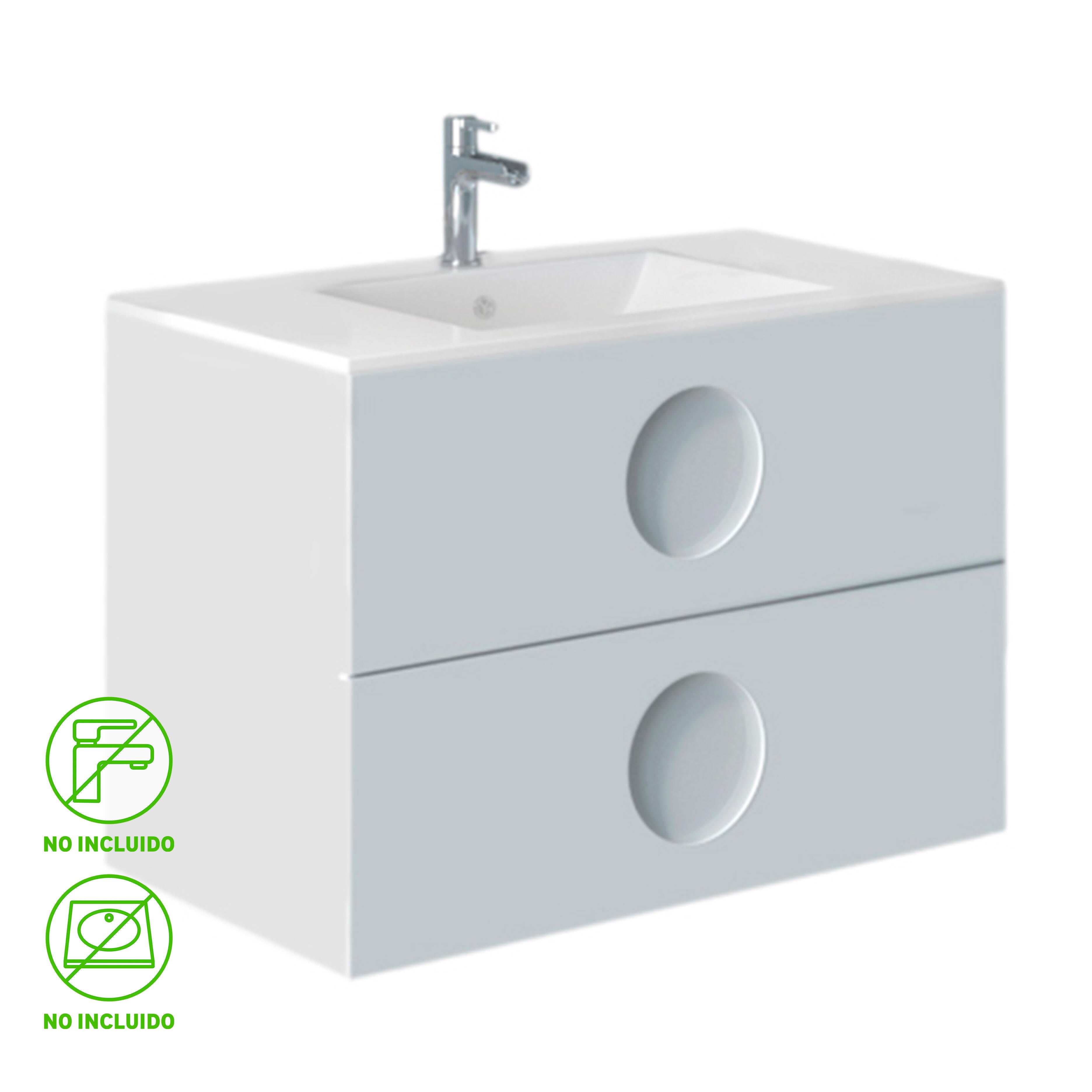 Mueble de baño sphere blanco 80x45 cm (lavabo no incluido)