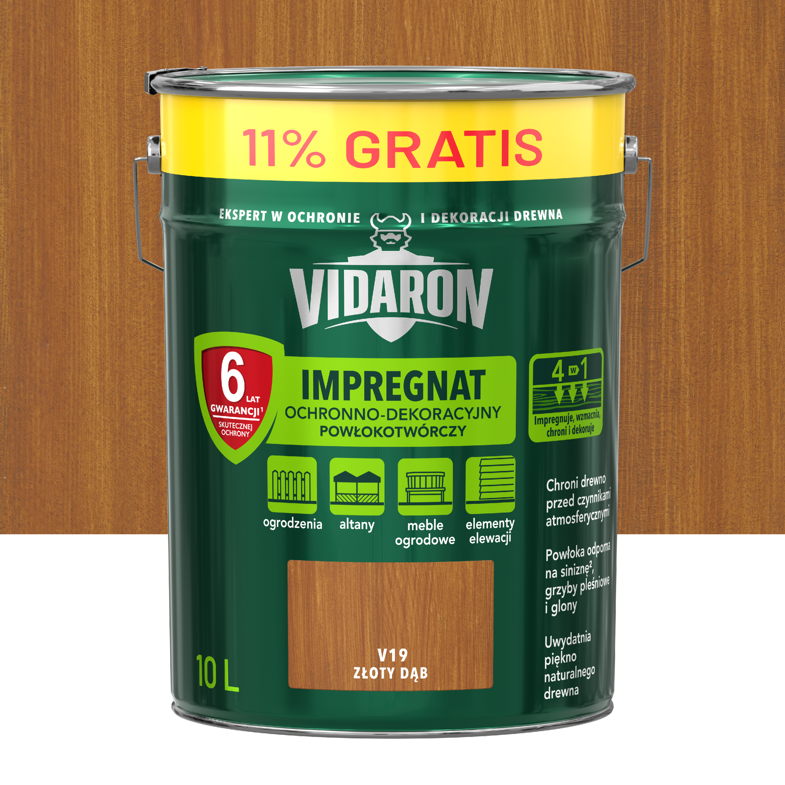 Impregnat do drewna Vidaron Złoty dąb 10 l