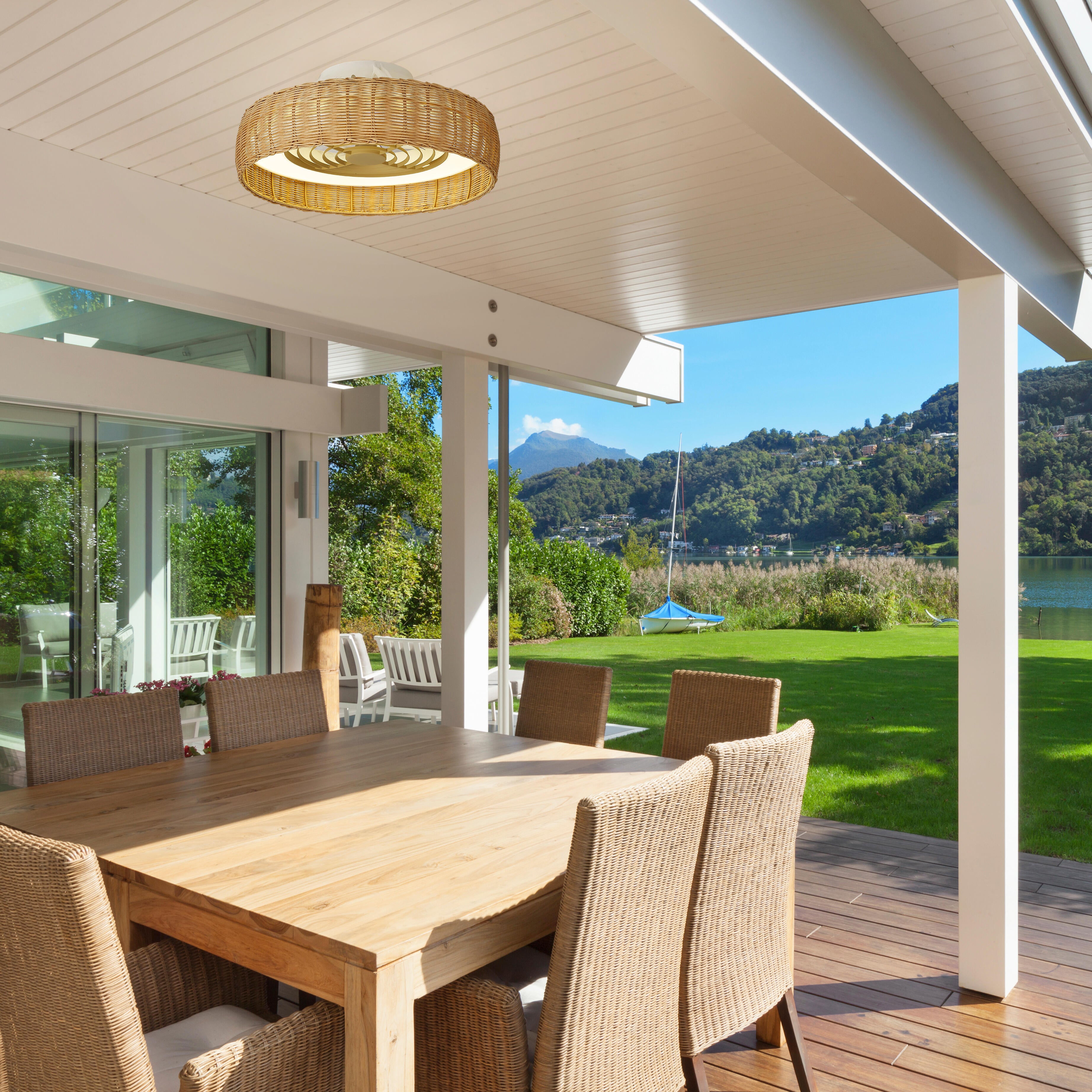 Ventoinha led d56 cm kilimanjaro castanho/bege - 2