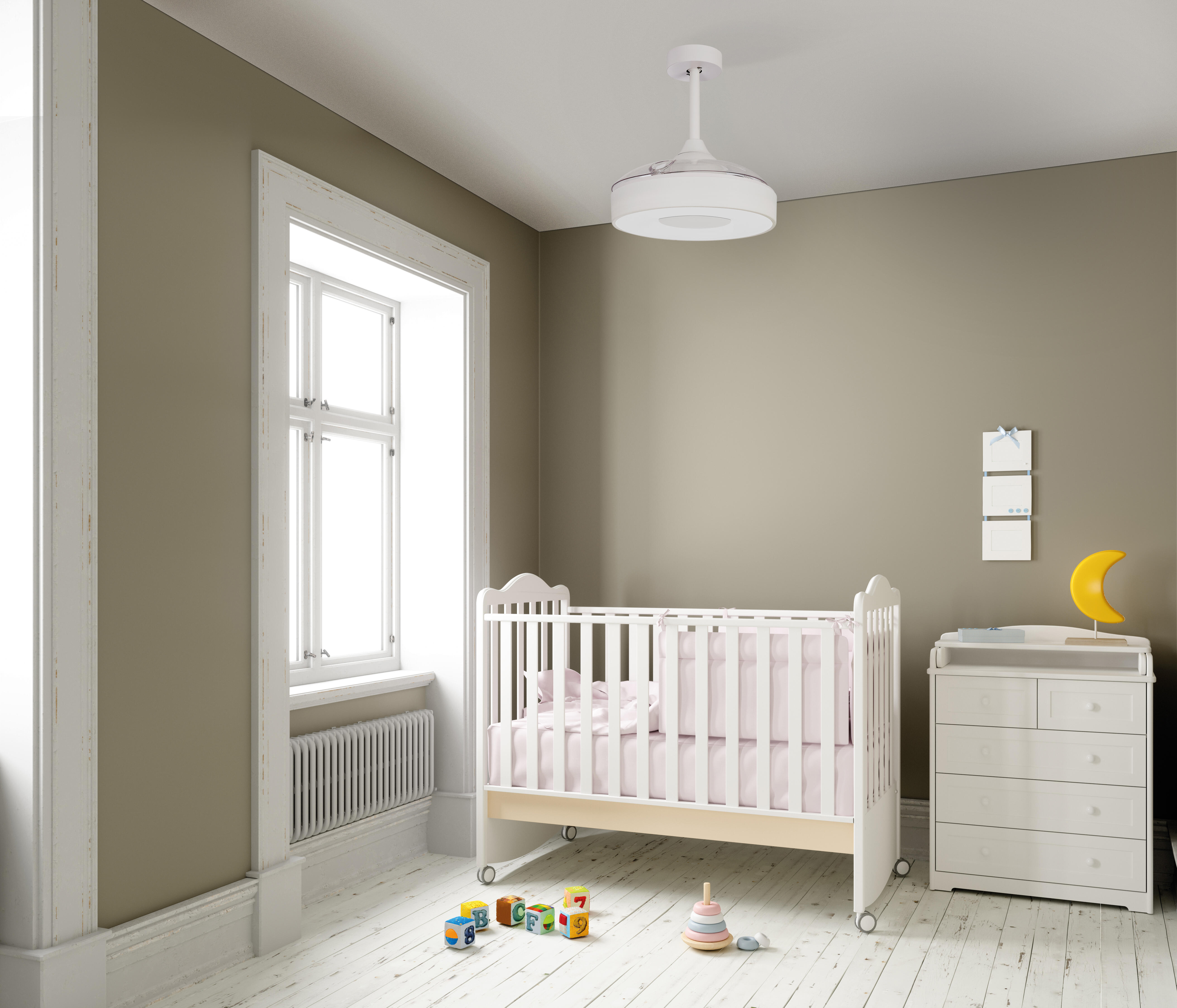 Ventilateur de plafond LED, Coin mini, 90.7 cm, MANTRA, blanc - 4