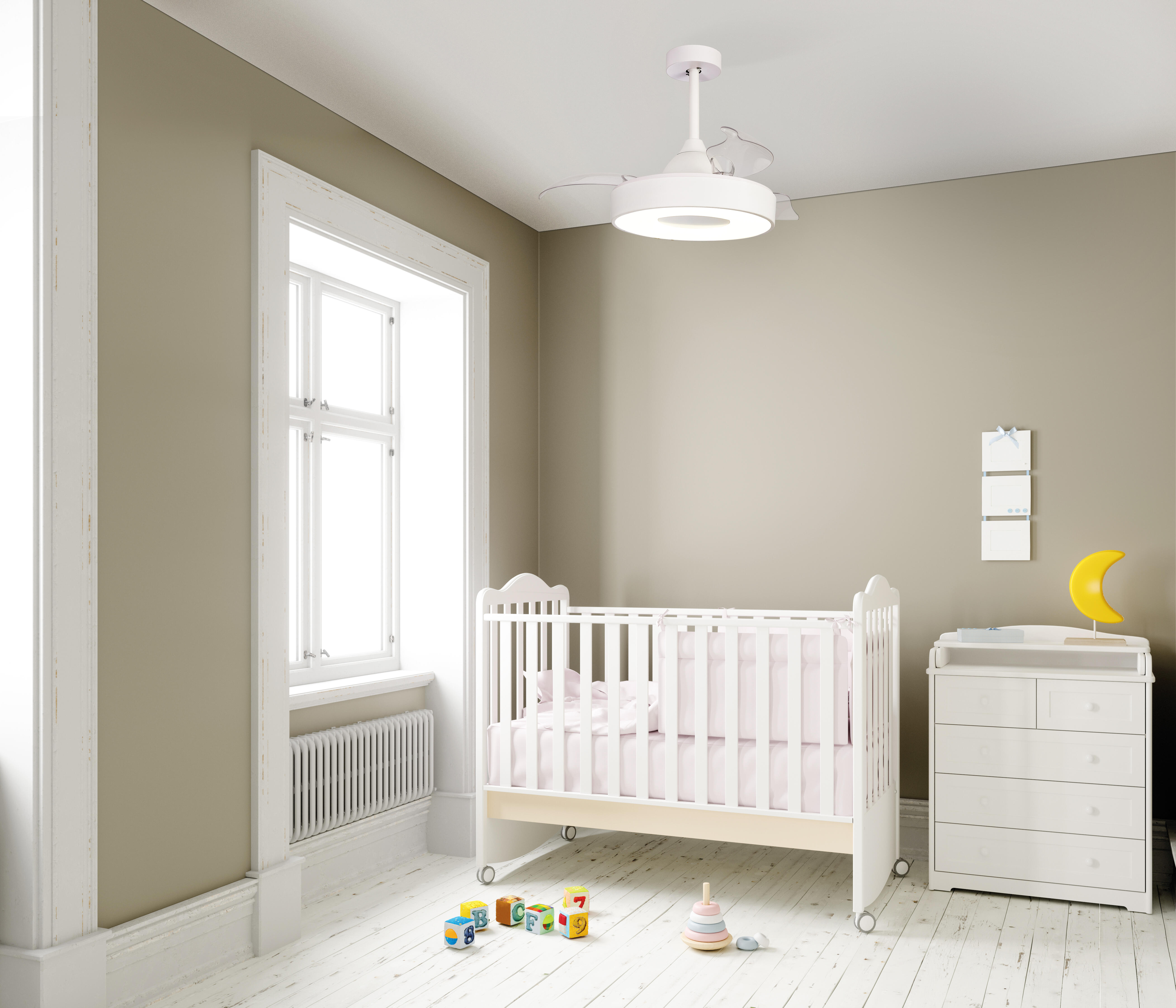 Ventilateur de plafond LED, Coin mini, 90.7 cm, MANTRA, blanc - 3