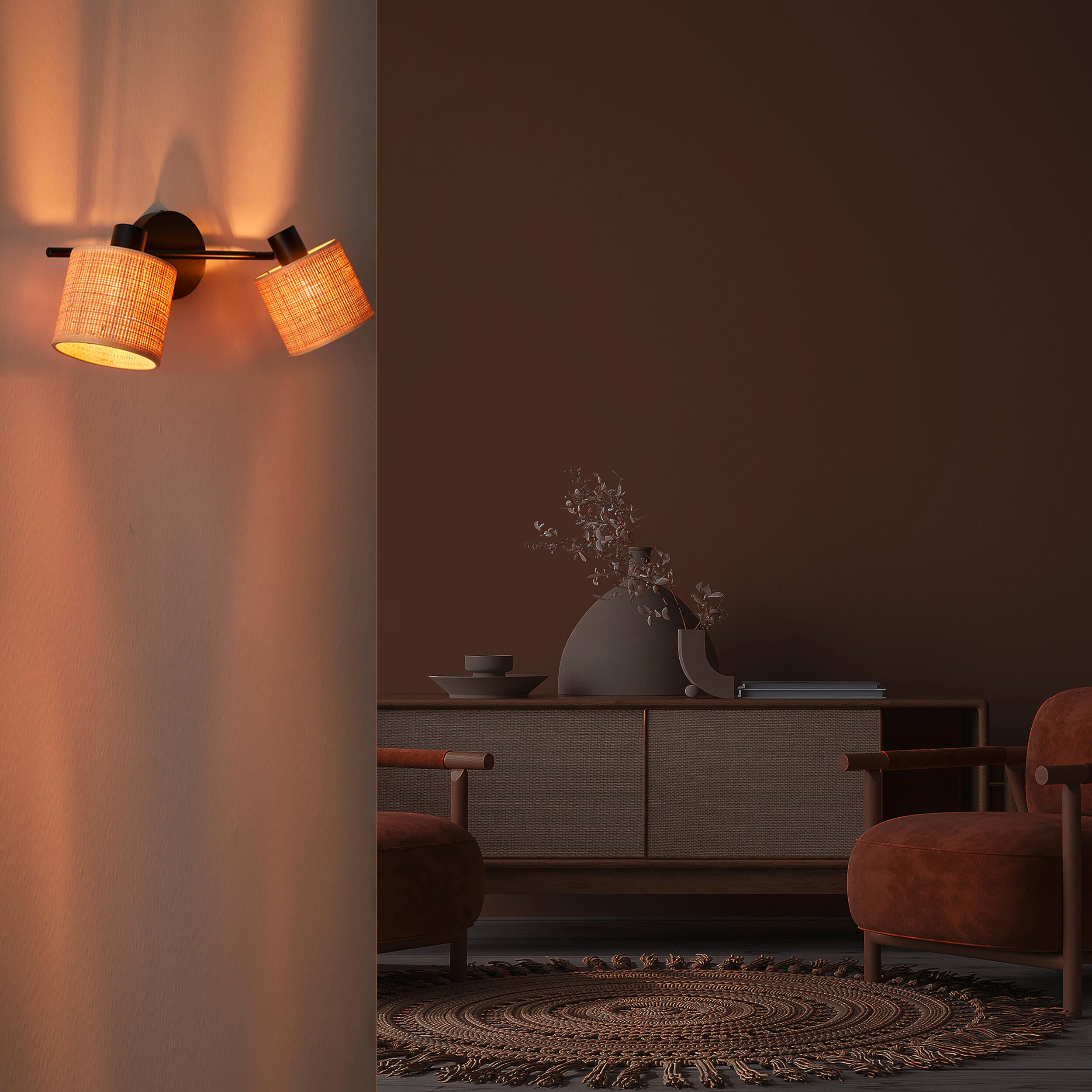 Foco decorativo INSPIRE CARVI 2 luzes 50 cm metal - 20