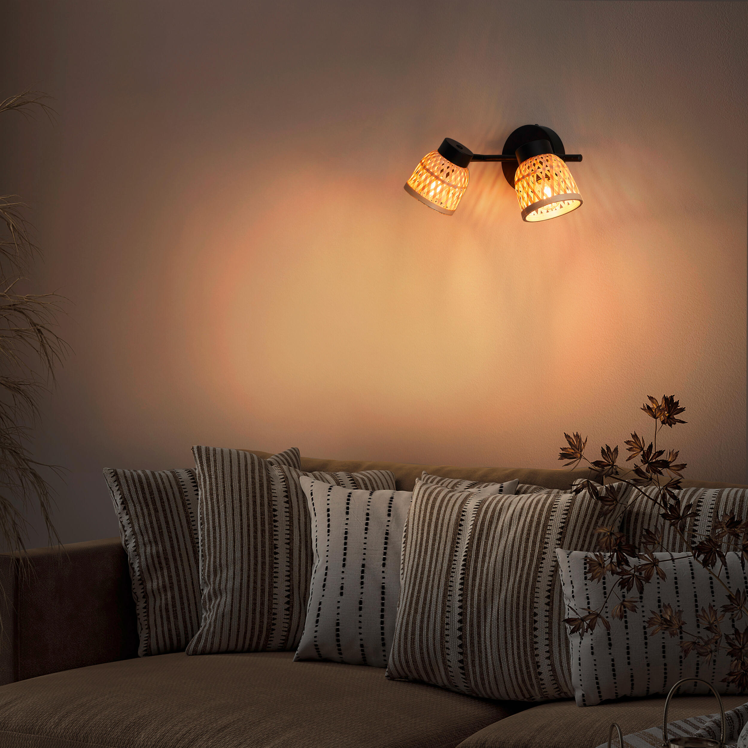 Candeeiro de teto INSPIRE NINON E14 2 LUZES D10.5CM PRETO - 22