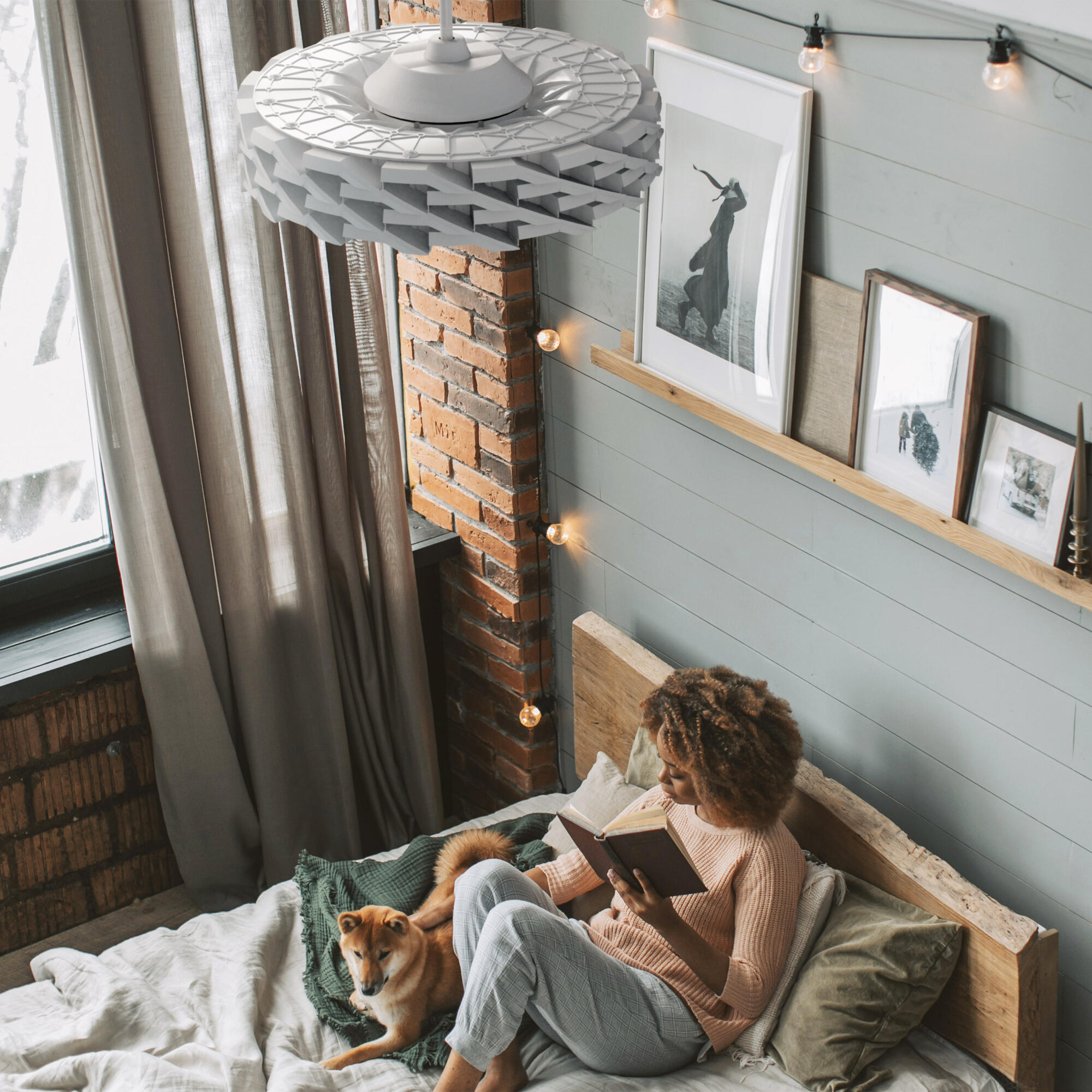 Ventilador de techo con luz silencioso DC 58W con mando ø73 cm Rubik SULION blanco luz CCT 0 aspas retráctiles tipo lámpara| 6 velocidades| autorregulable| recomendado de 20 a 40m² - 5
