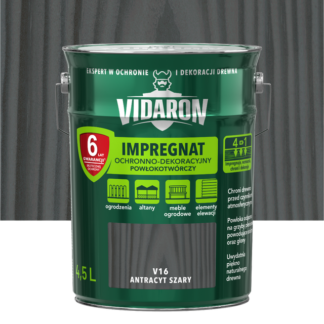 Impregnat do drewna Antracyt Szary 4.5 l Vidaron