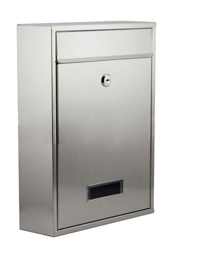 Cassetta postale STANDERS  HJ-L004 formato a4 in inox argento lucido L 26 x P 8.3 x H 35 cm