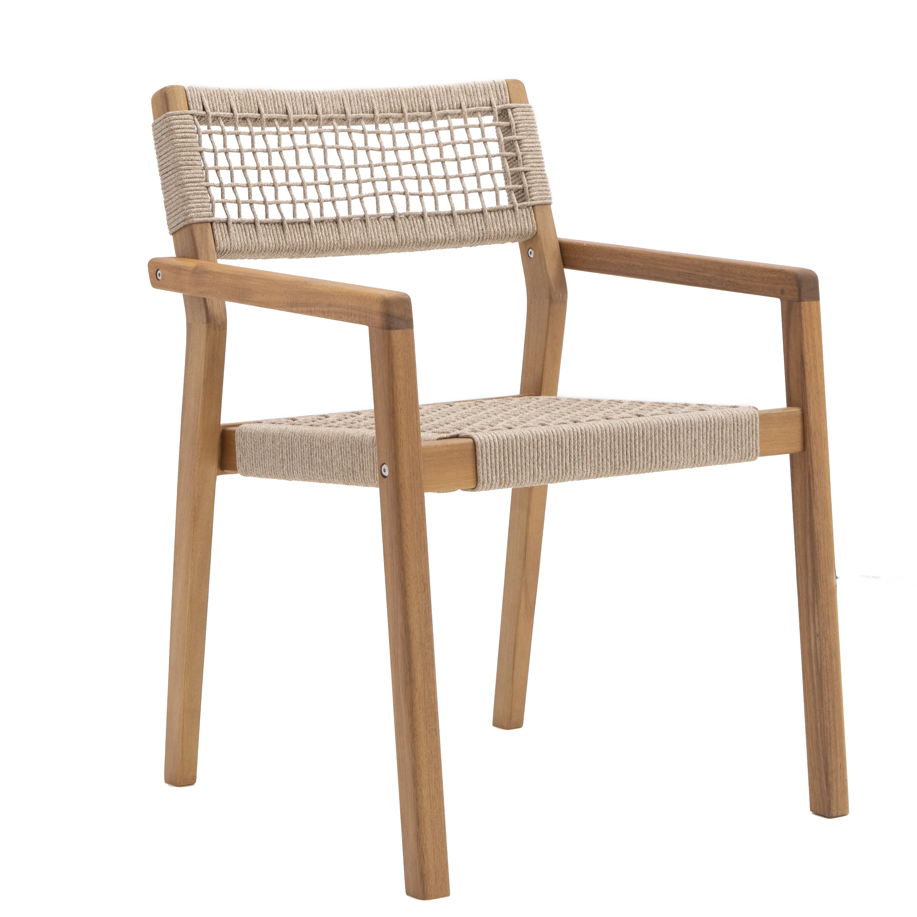 Sedia da giardino con braccioli Oasis NATERIAL, struttura in acacia legno, seduta in corda, 2 pezzi - 13