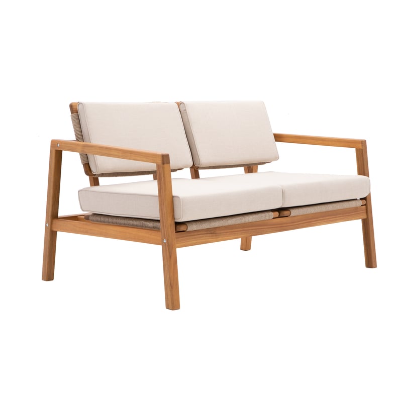 Sofa ogrodowa Oasis 2-osobowa brązowo-beżowa Naterial