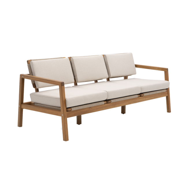 Sofa ogrodowa Oasis 3-osobowa brązowo-beżowa Naterial
