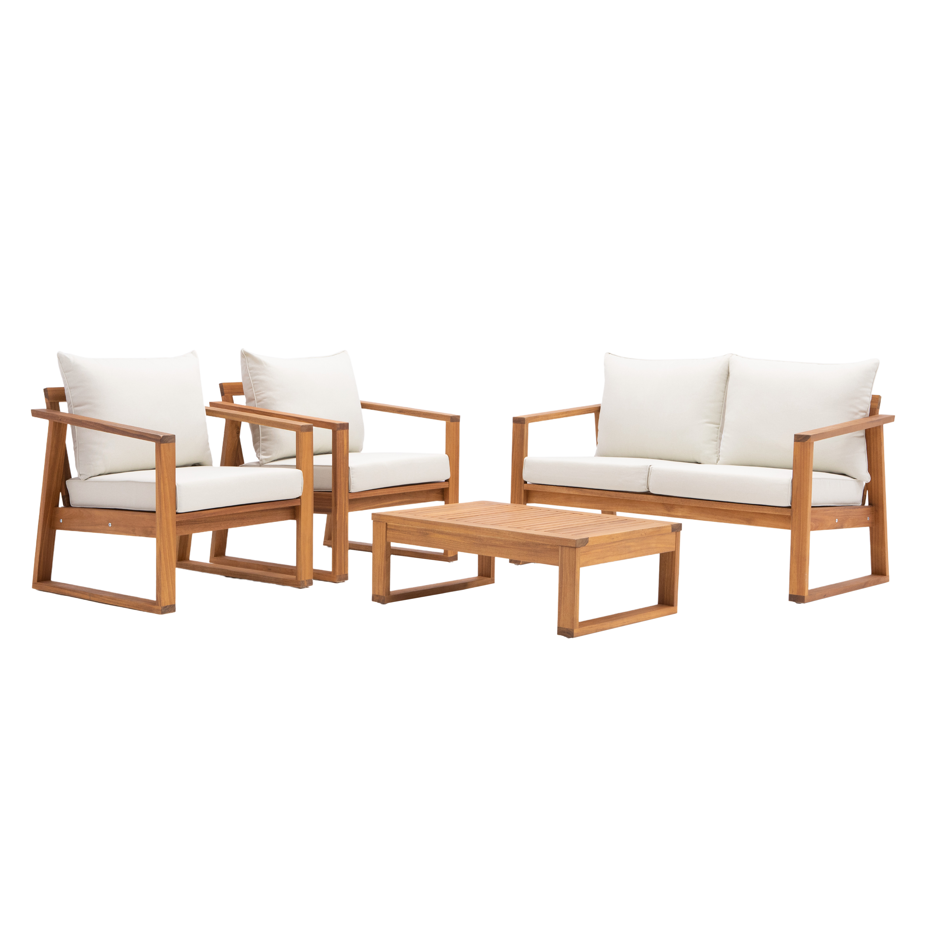 Salon bas en acacia Solaris NATERIAL, 4 personnes - 2