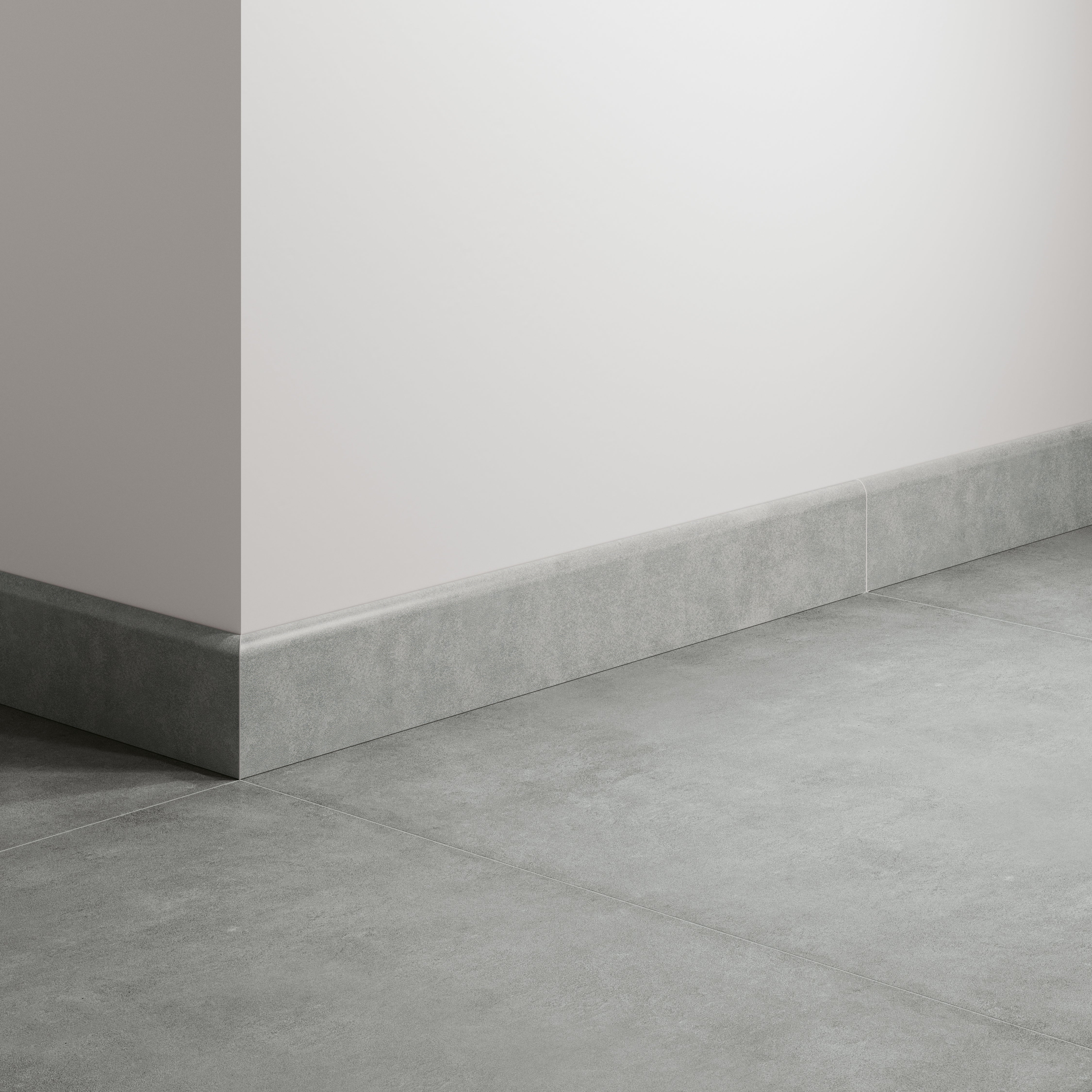 Lot de 2 plinthes carrelage Béton gris moyen n°14, Ht.  x L. 60 cm, Ep.8.9 mm - 2