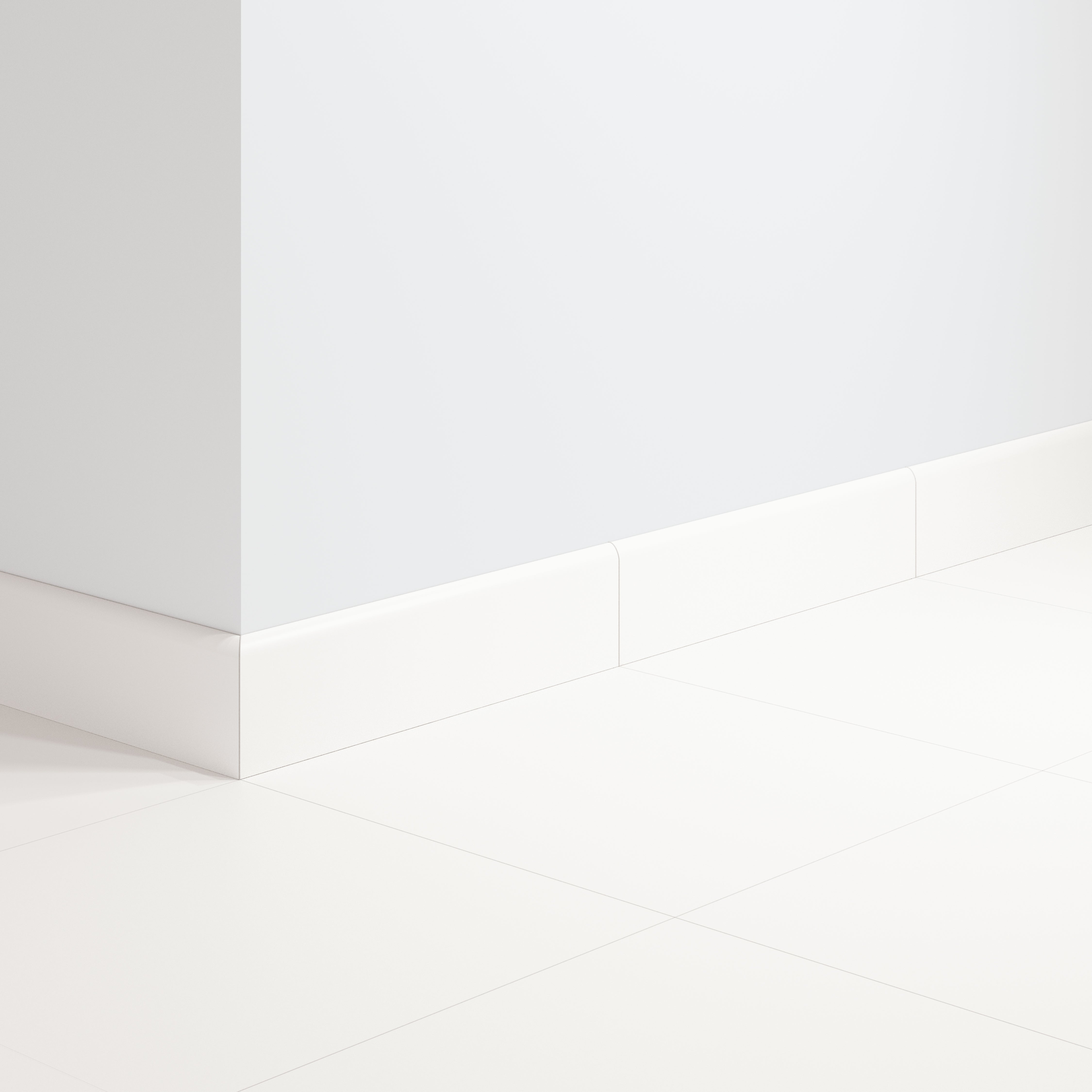 Lot de 3 plinthes carrelage Uni blanc n°10, Ht.  x L. 33 cm, Ep.7.9 mm - 2