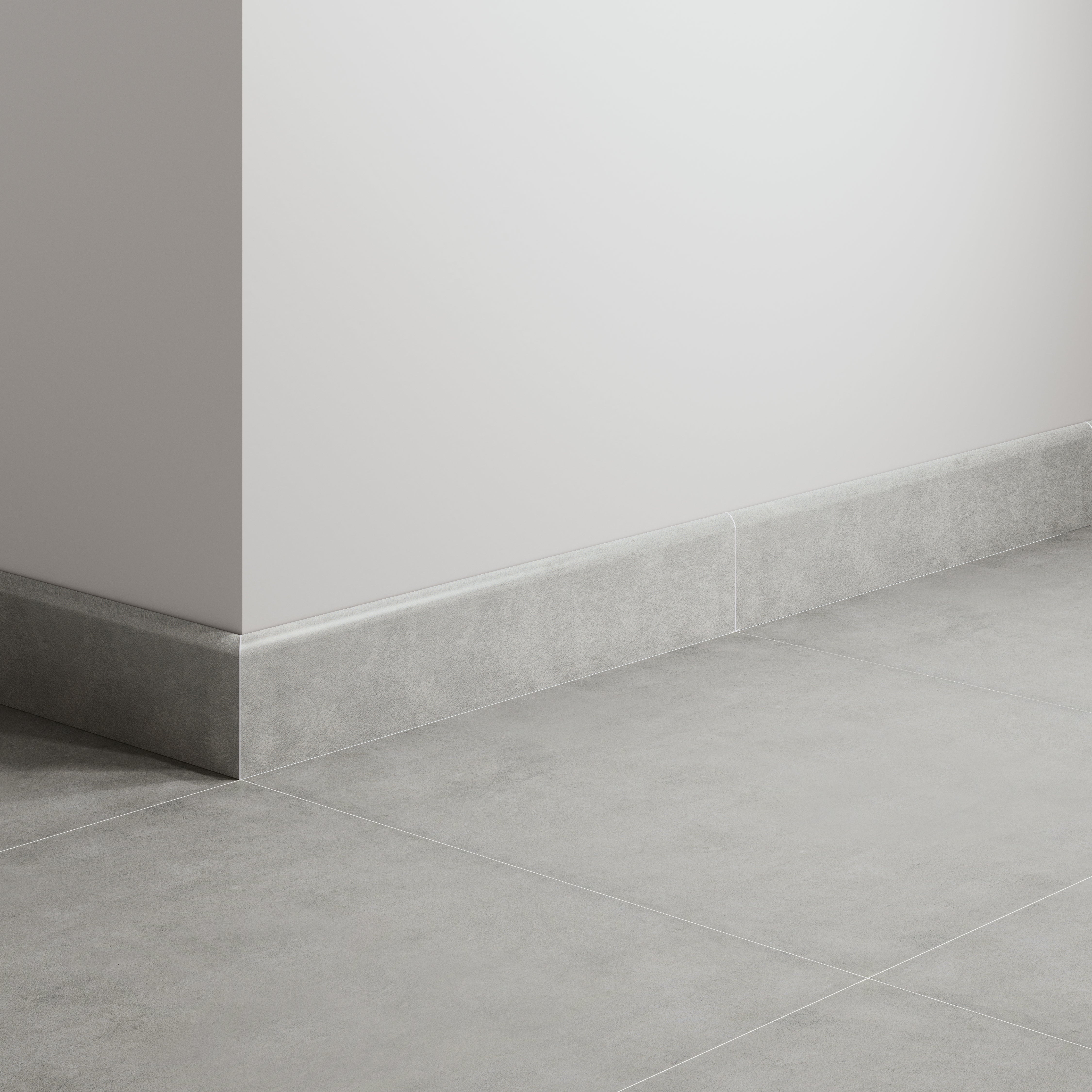 Lot de 3 plinthes carrelage Béton gris moyen n°12, Ht.  x L. 45 cm, Ep.8.2 mm - 2