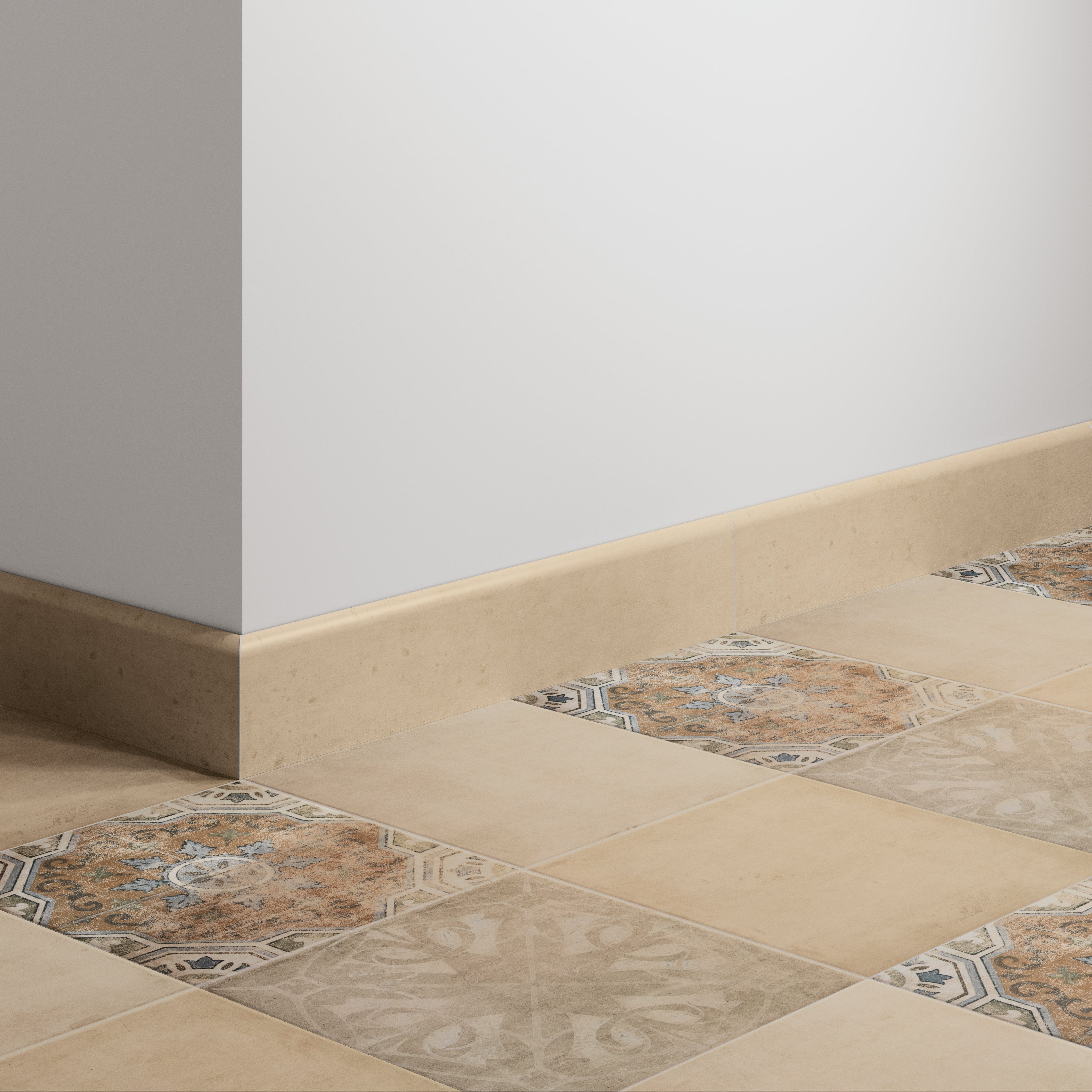 Lot de 3 plinthes carrelage Béton beige n°33, Ht.  x L. 45 cm, Ep.8.2 mm - 2