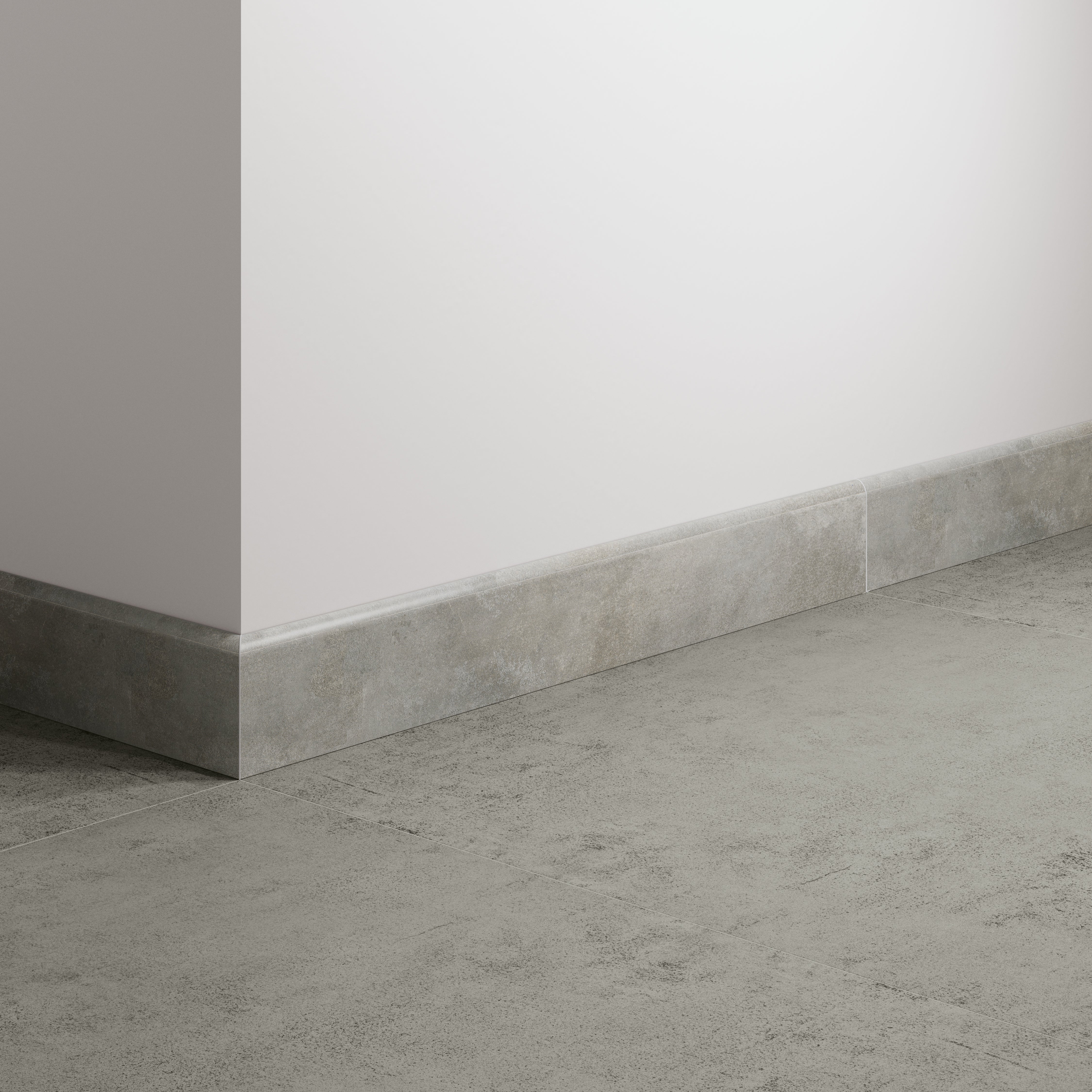 Lot de 2 plinthes carrelage Béton gris clair n°47, Ht.  x L. 60 cm, Ep.8.9 mm - 2