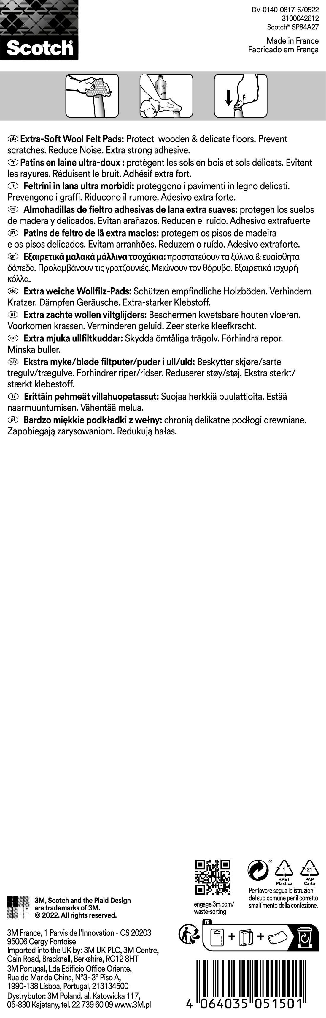 Foglio di feltrino per mobili SCOTCH 215 x 80 mm - 2