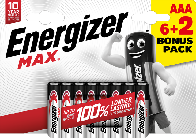 6+2 Pilhas LR03 ENERGIZER alkalina Max