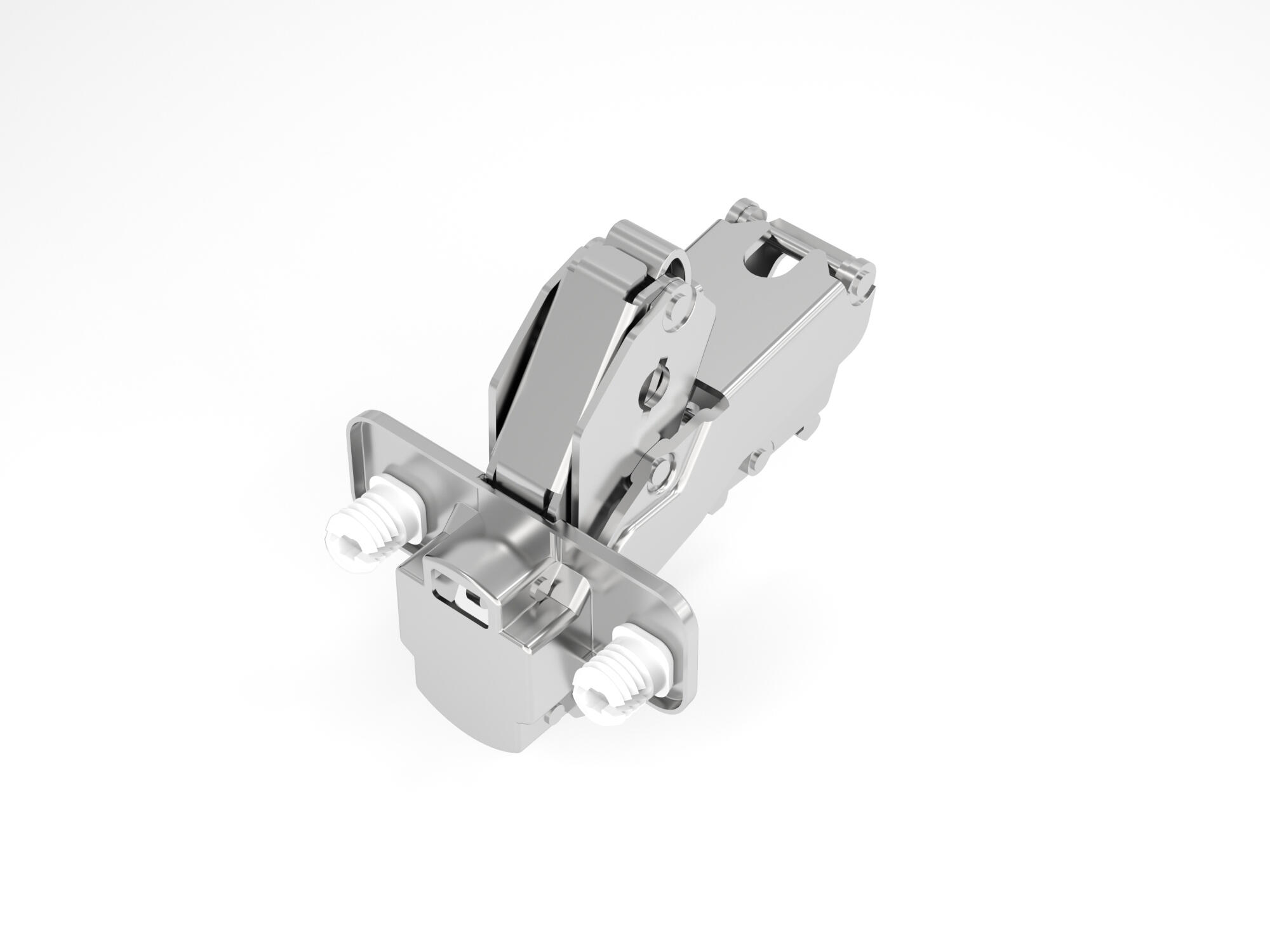 Conjunto 4 dobradiças angulares com amortecedor prateado Standers - 2