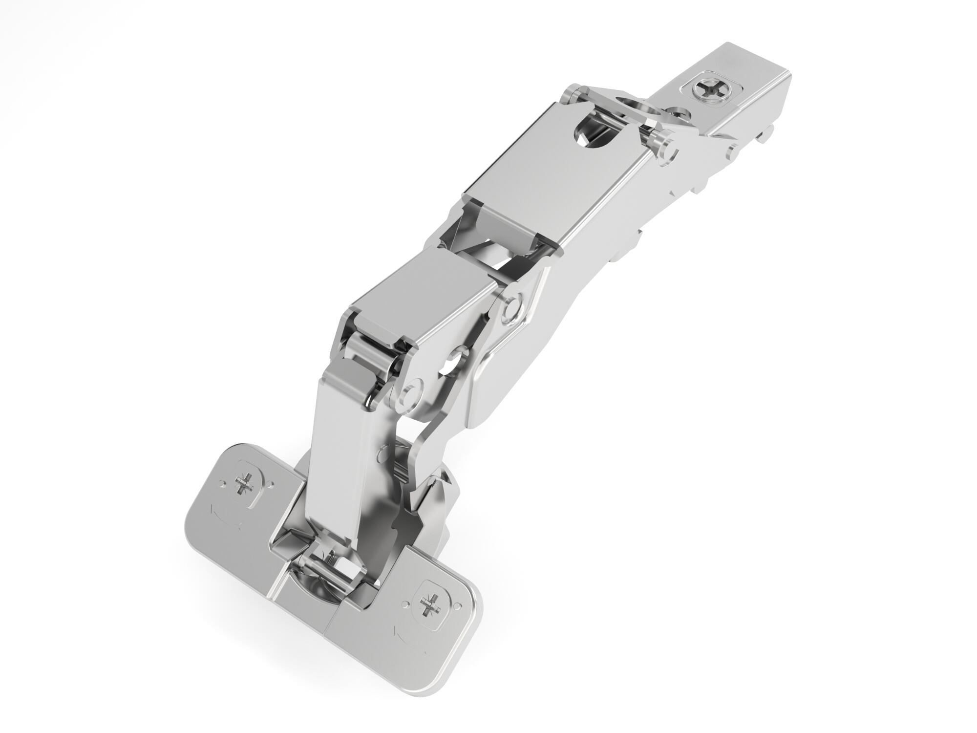 Conjunto 4 dobradiças angulares com amortecedor prateado Standers - 3