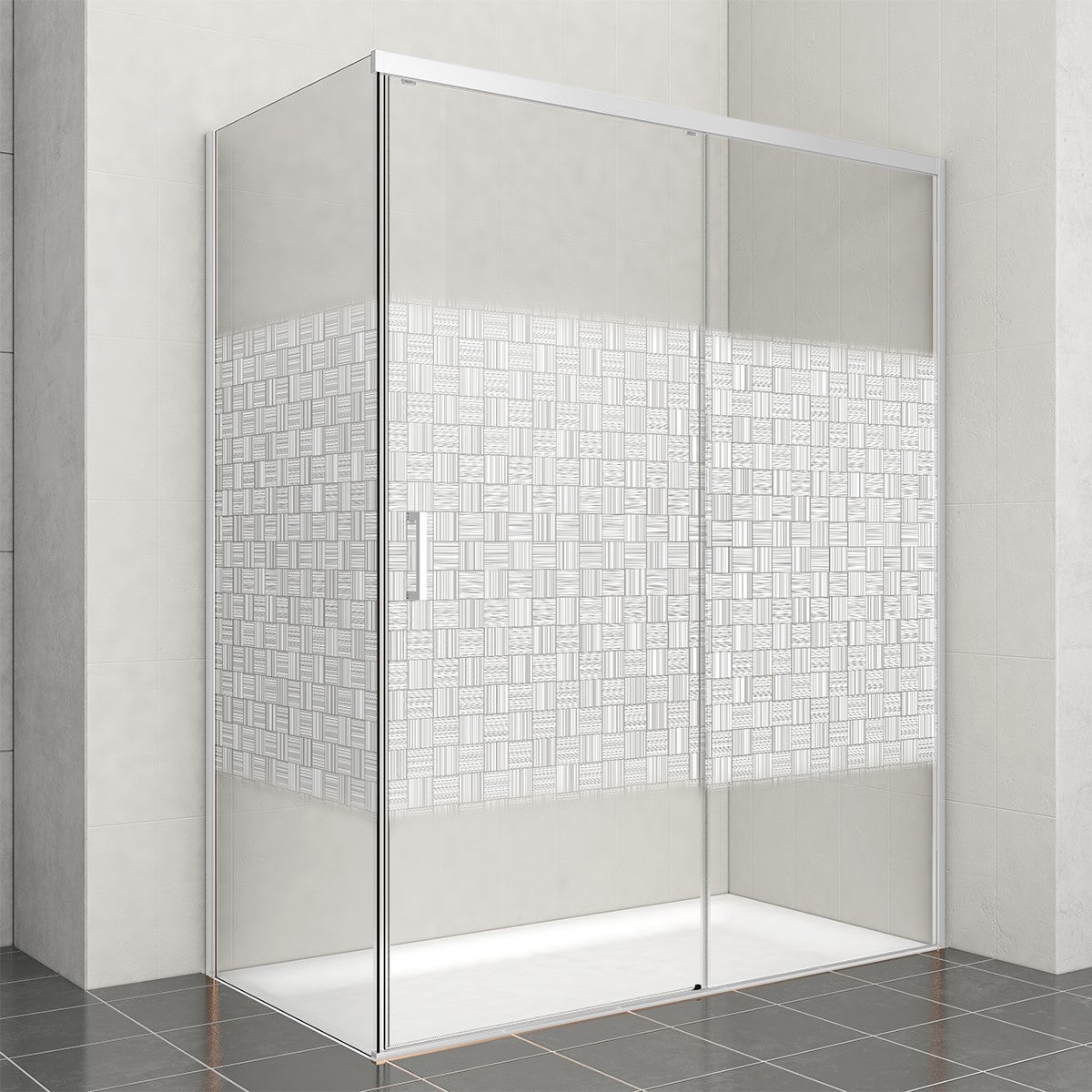 Porta doccia scorrevole Jazz, L 119-119.5 cm x H 200 cm x SP 6 mm, profilo cromo, vetro smerigliato - 2