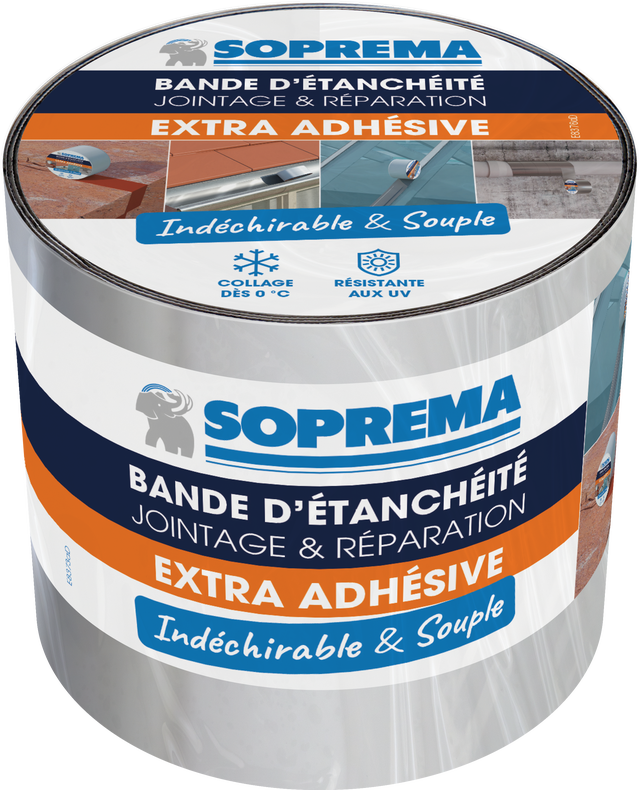 Bande adhésive d'étanchéité aluminium SOPREMA L.5 x l.0.1 m