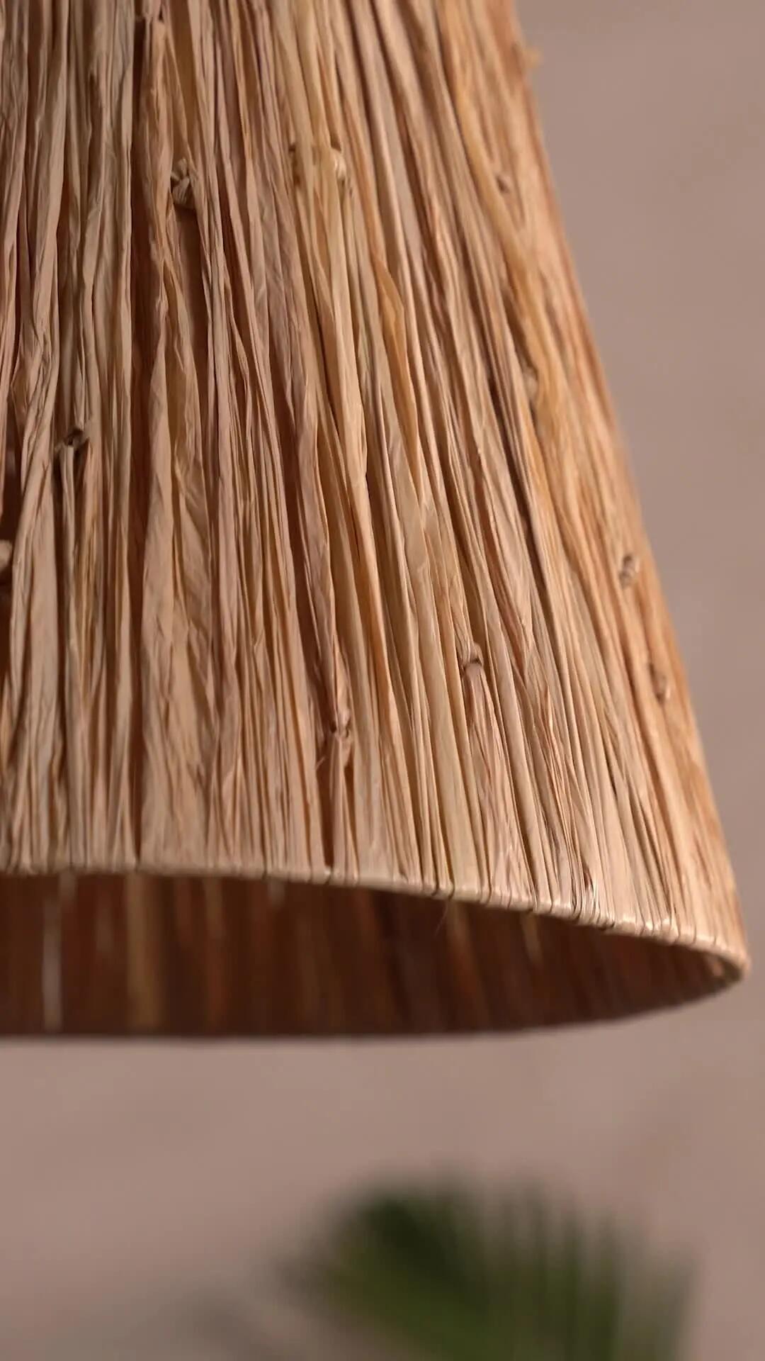 Lámpara de techo colgante de bambú beige 1 luz E27 Pecan INSPIRE 38 cm y altura regulable - 4