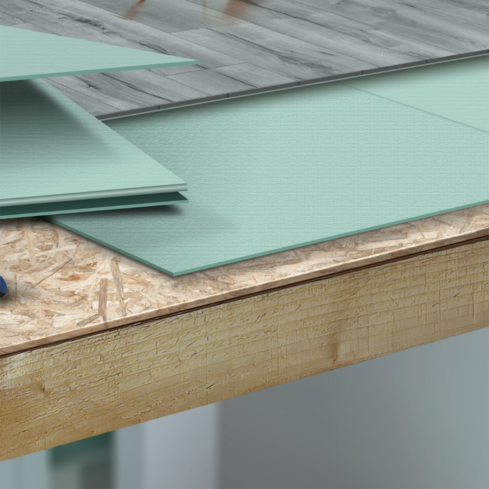 barrera de vapor bajo capa de compensación térmica de piso de madera