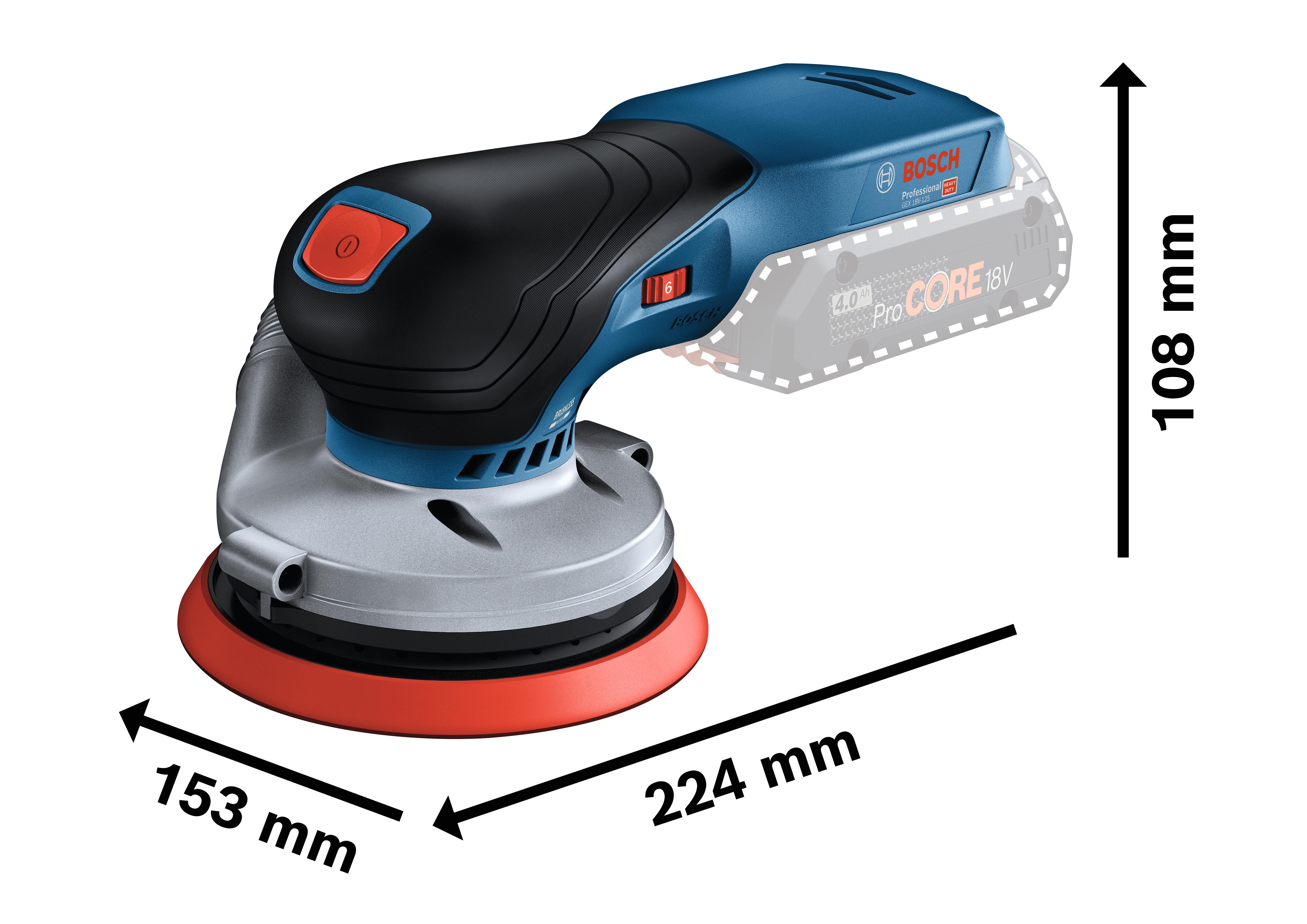 LIJADORA EXCENTRICA A BATERIA 18V BOSCH GEX 18V-125 BRUSHLESS - 3