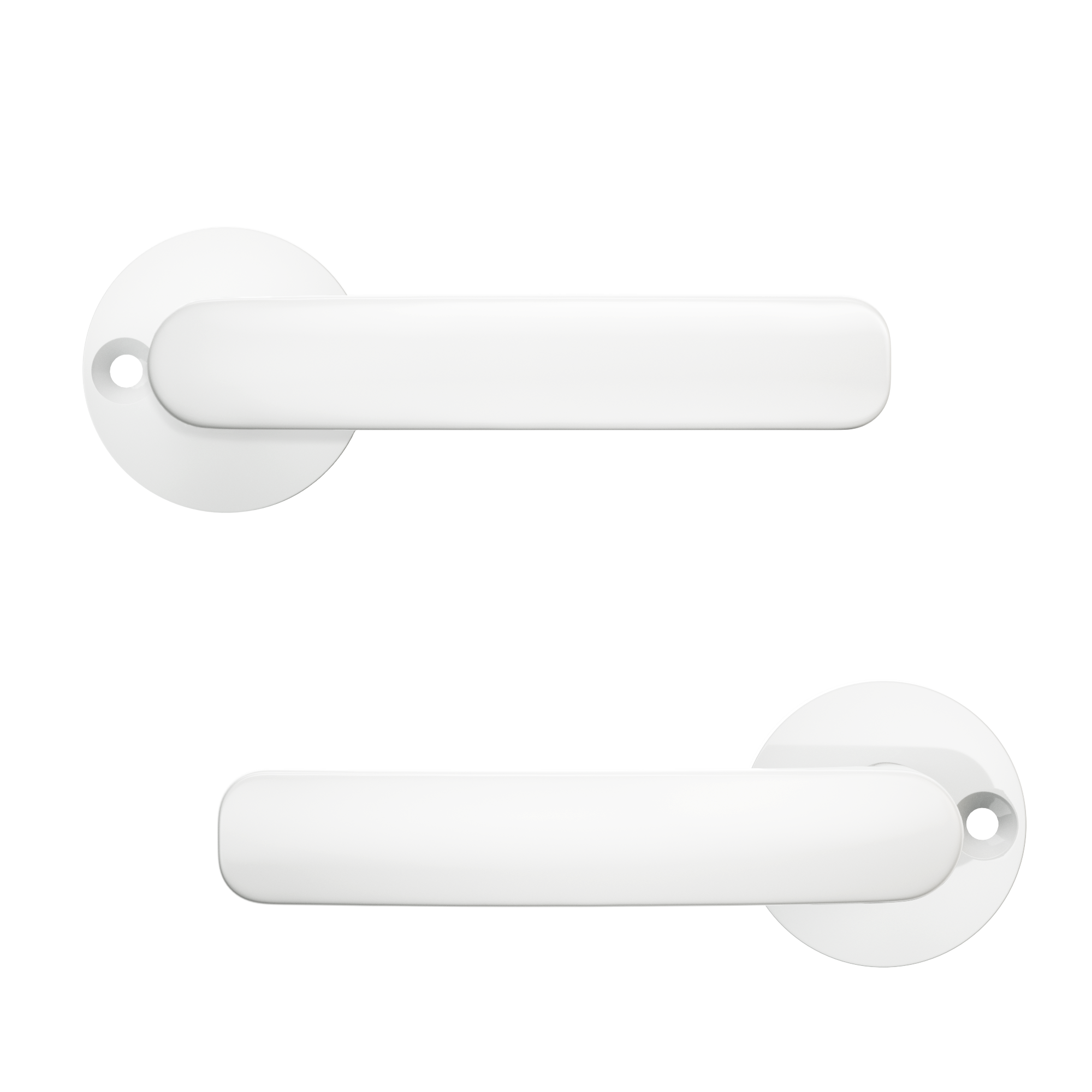 2 poignées sur rosace Lina blanc mat E3 - 2