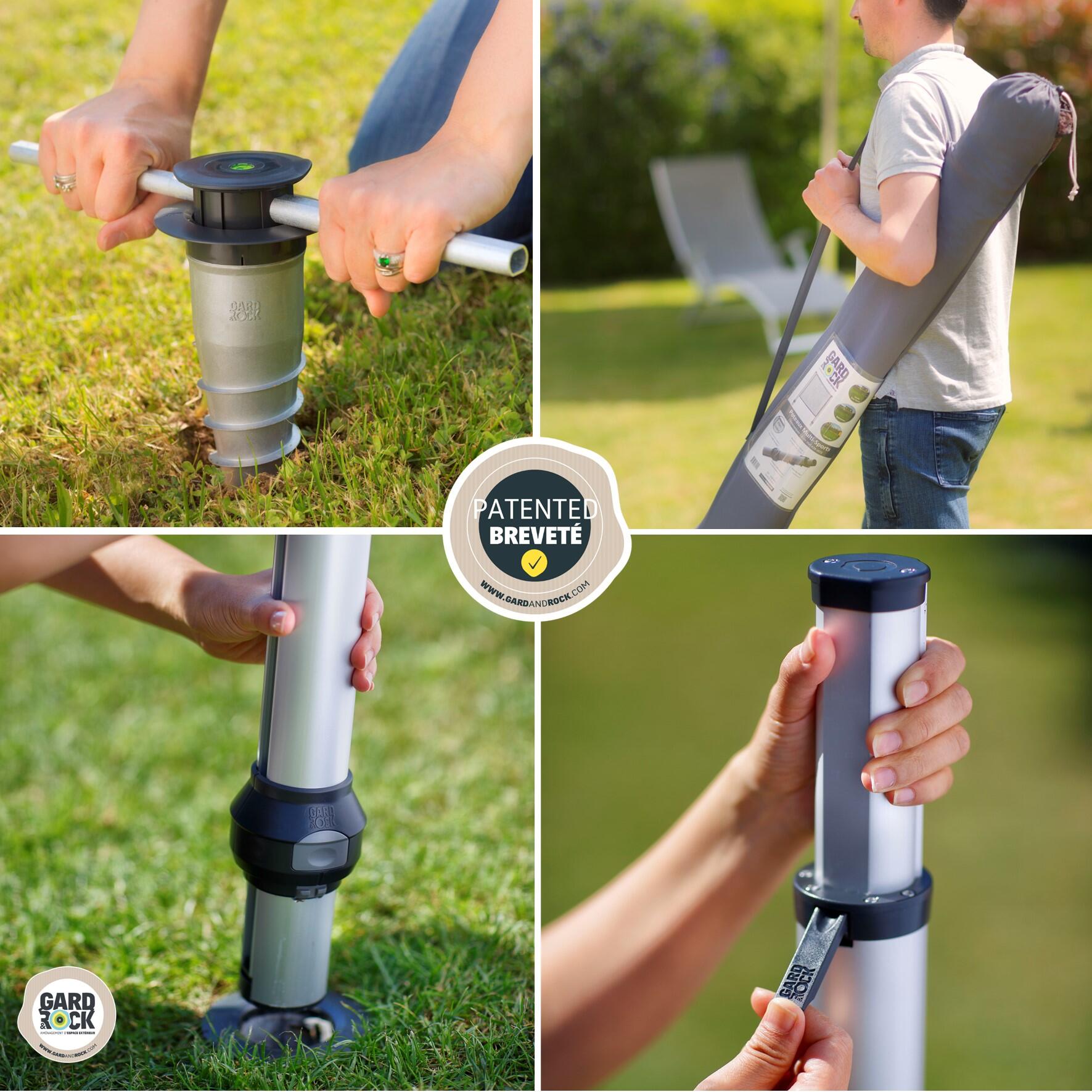 Kit poteaux multisports gris - 5