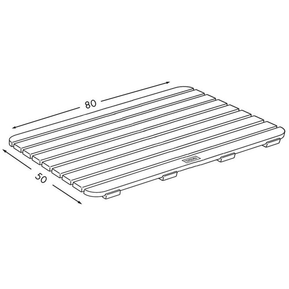 Tarima baño rectangular oscura 50x 80 cm - 2