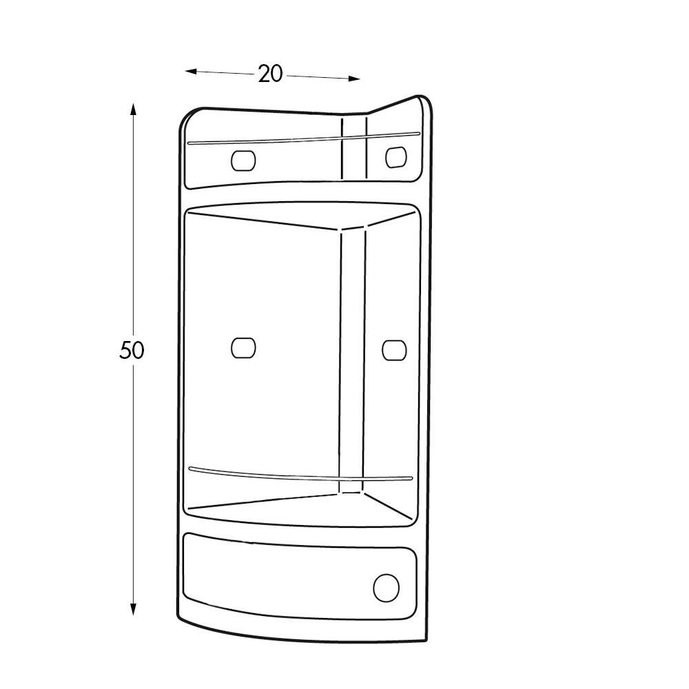 Prateleira de canto GAVETA BRANCO - 3