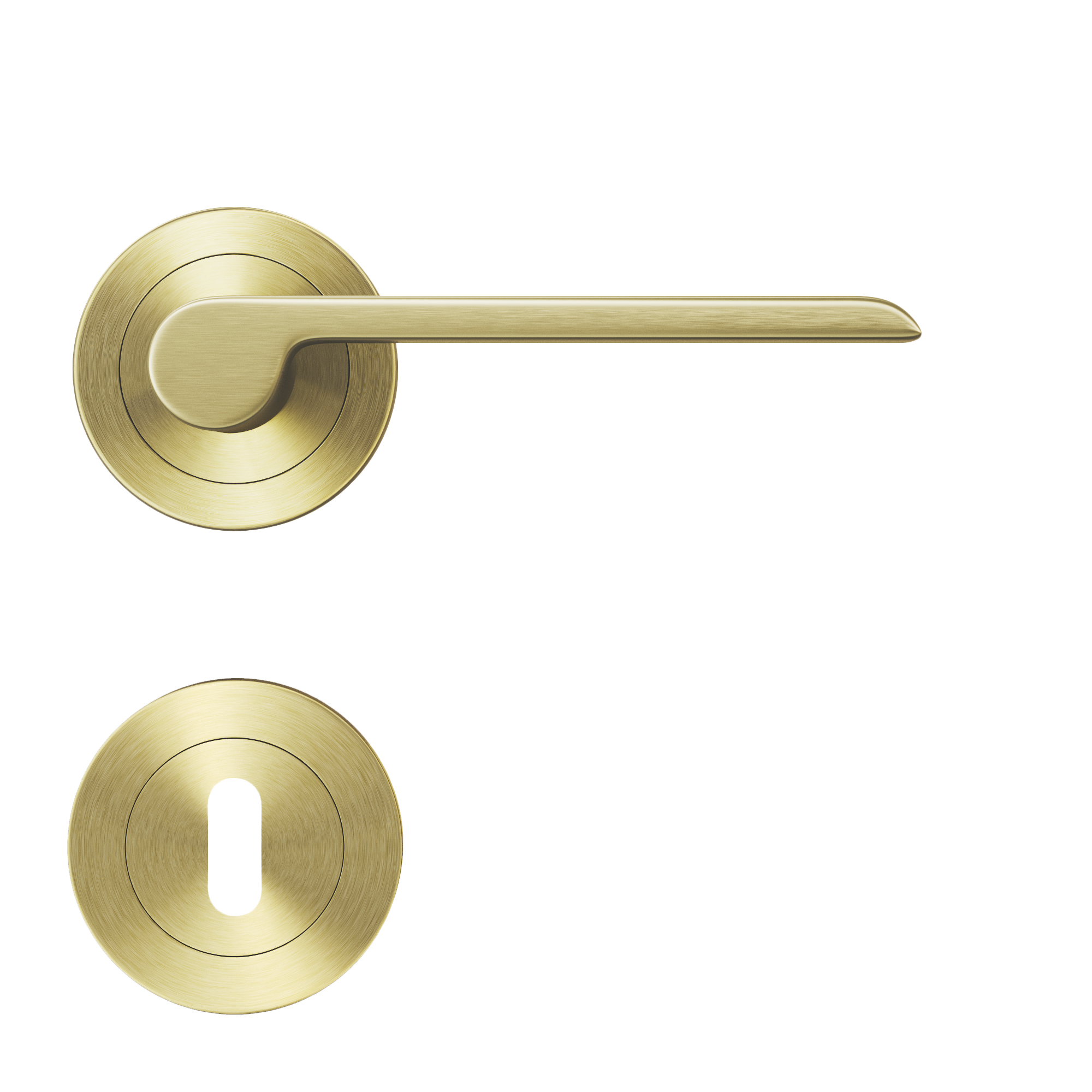 Puxador de porta roseta alumínio dourado escovado mate Inspire Birdie - 2