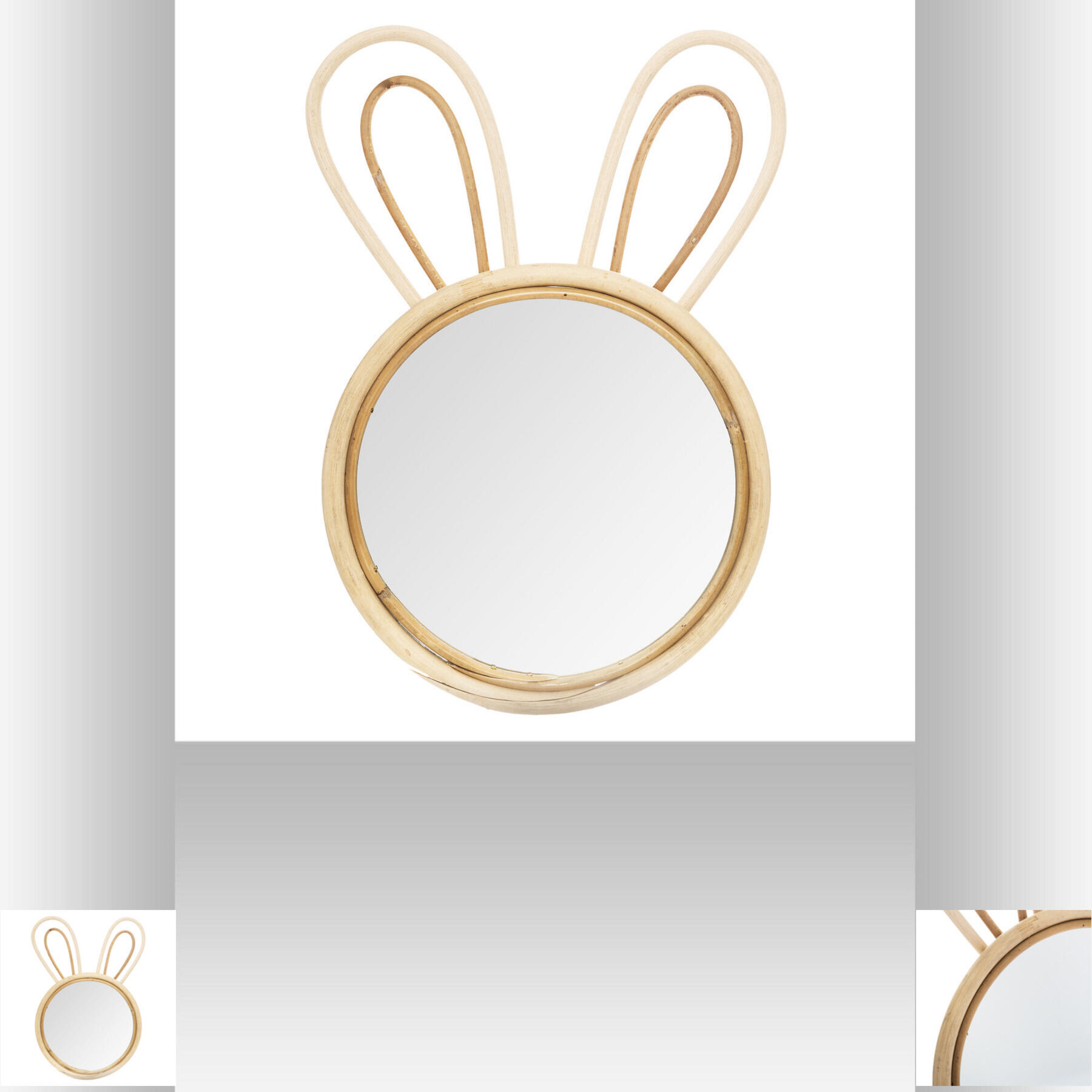 Miroir rond rotin beige Wild diam.20.5 cm - 4