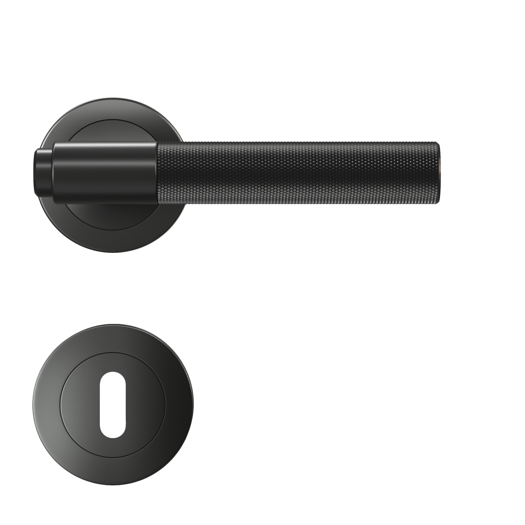 Puxador de porta roseta alumínio preto mate Inspire Axel - 3