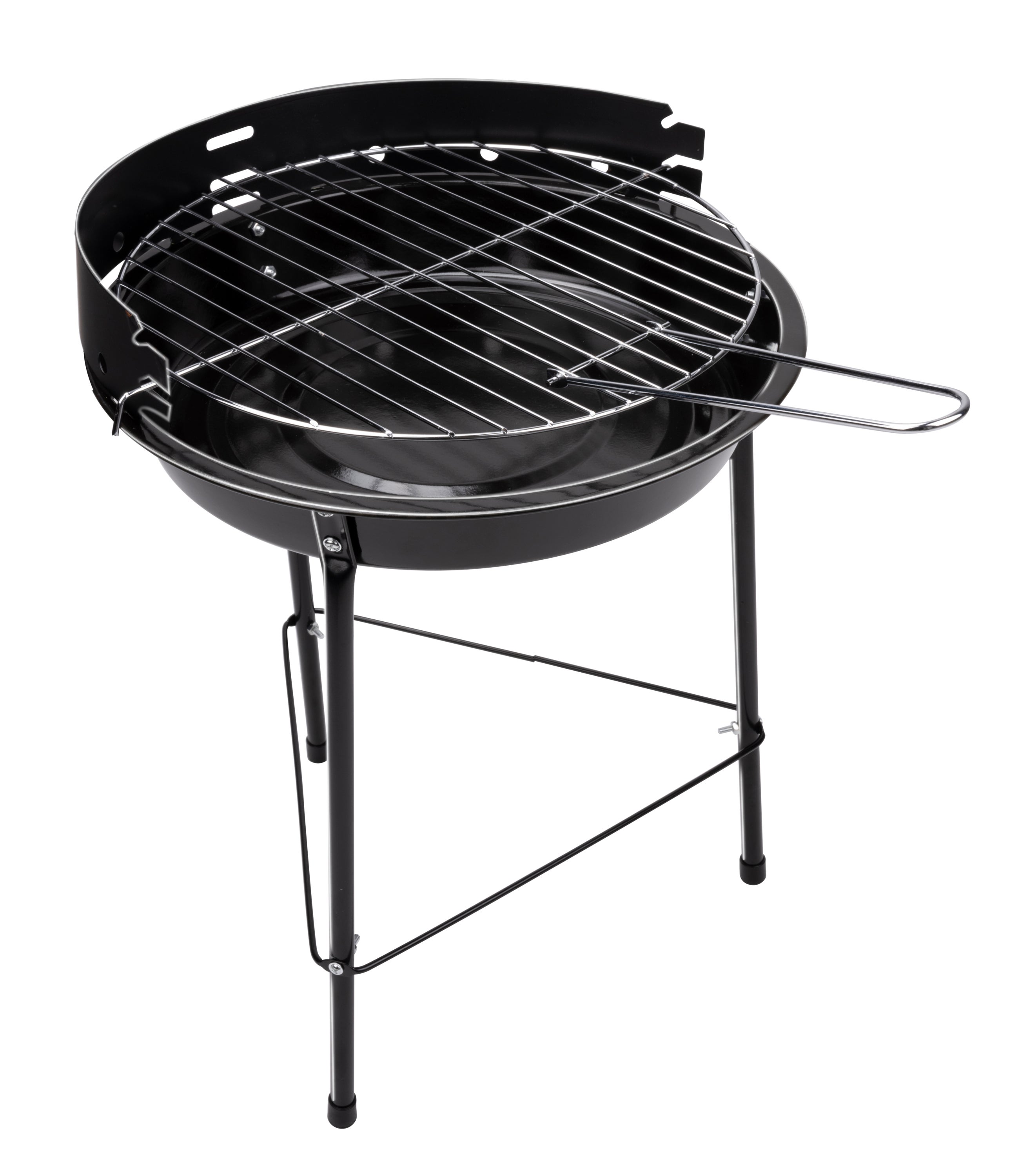 BARBACOA REDONDA A CARBÓN 33CM CON REJILLA AJUSTABLE TRES POSICIONES BBQ - Imagen 2