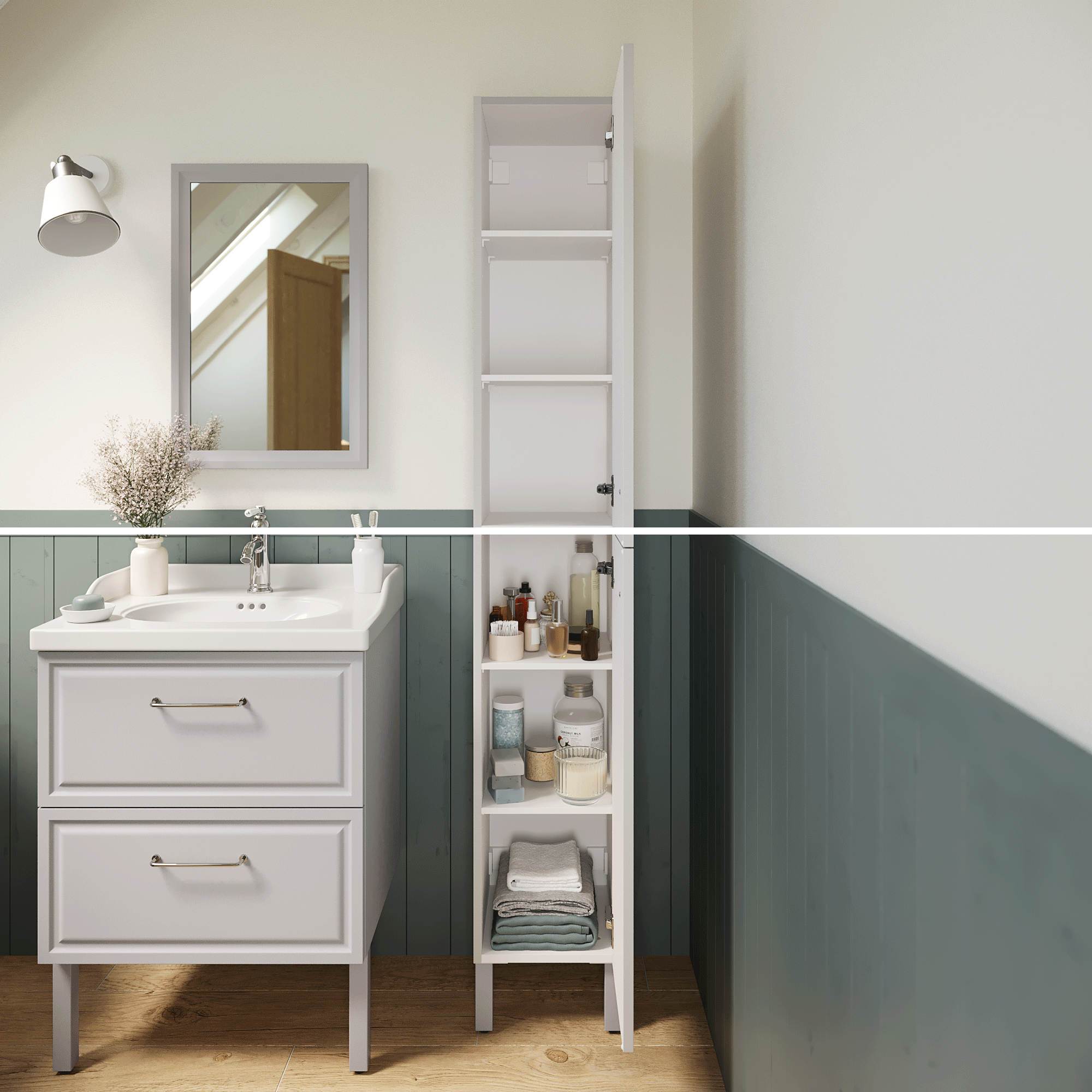 Colonne 2p l.30 x H.187.5 x P.35 cm gris Charm - 5